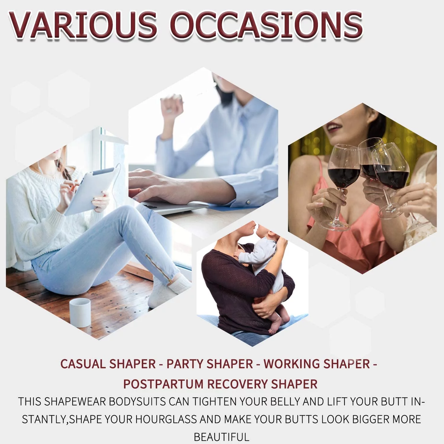 QRIC Postpartum Post Surgery Girdles for Women Shapewear Full Bodysuit Fajas Colombianas Reductoras y Moldeadoras