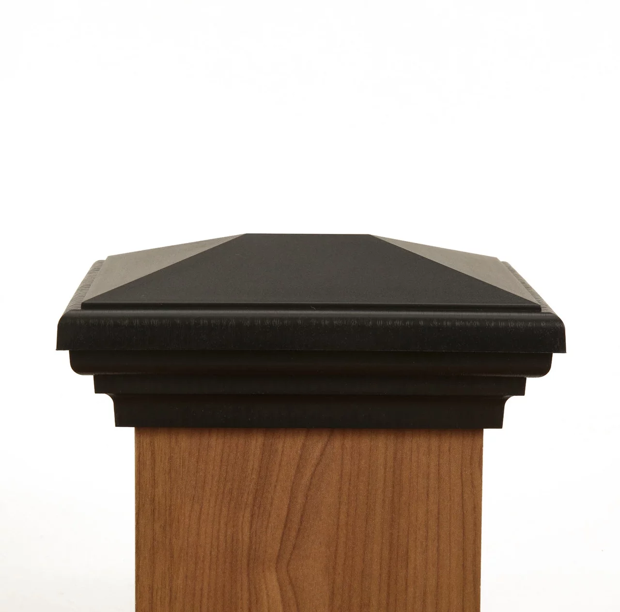 4x6 Post Cap (3.5 inch by 5.5 inch) Black New England Pyramid Style Square Top for Outdoor Fences, Mailboxes & Decks, by Atlanta Post Caps