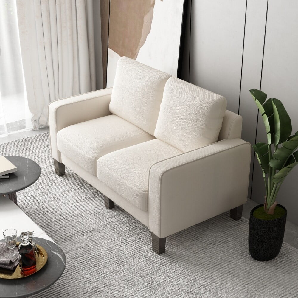 Modern Living Room Furniture Loveseat Beige