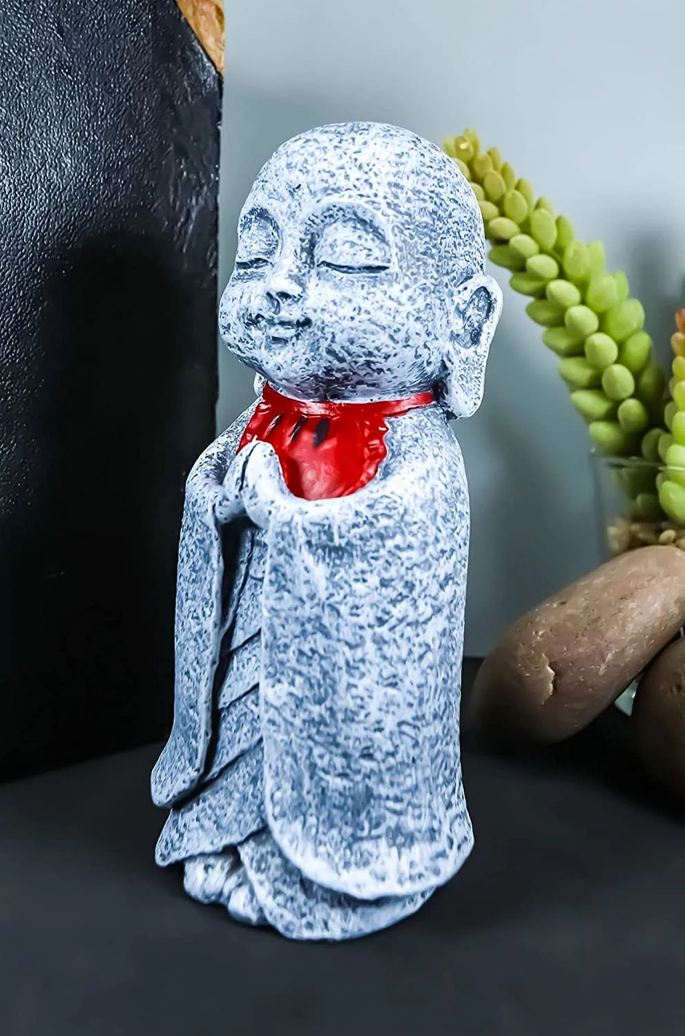 Feng Shui Zen Japanese Jizo Monk With Red Bib Buddha Ojizo Sama Figurine 5