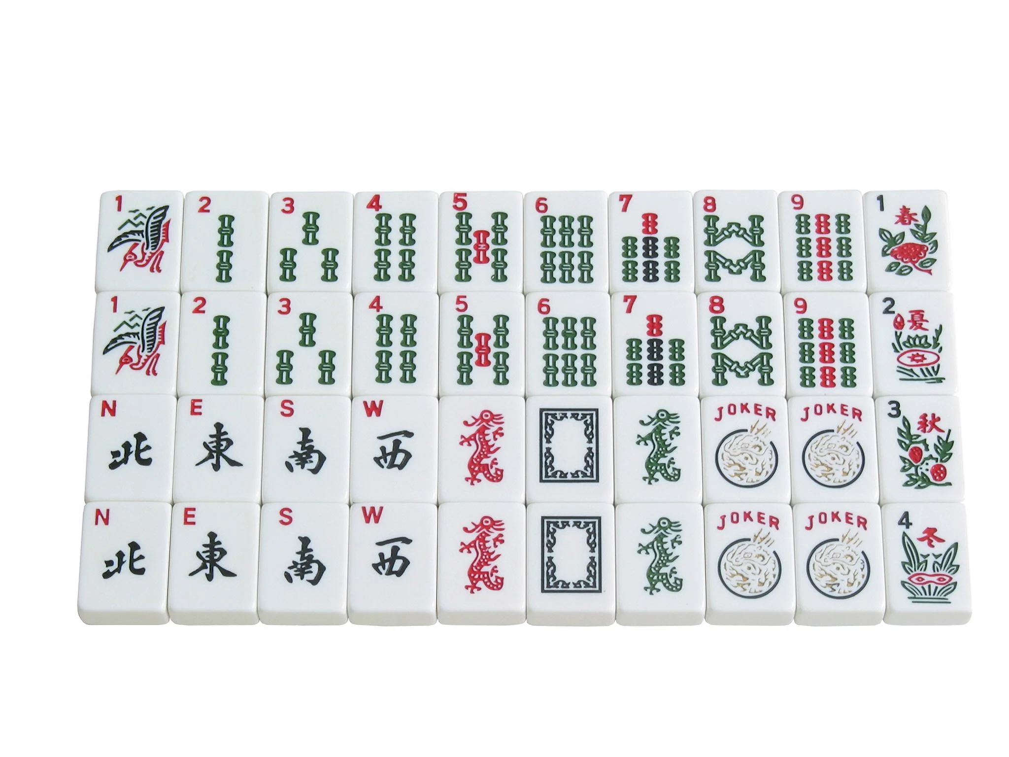 White Swan American Mahjong Set in Luggage-Style Blue Case - White/Blue Tiles - Classic Pusher Arms