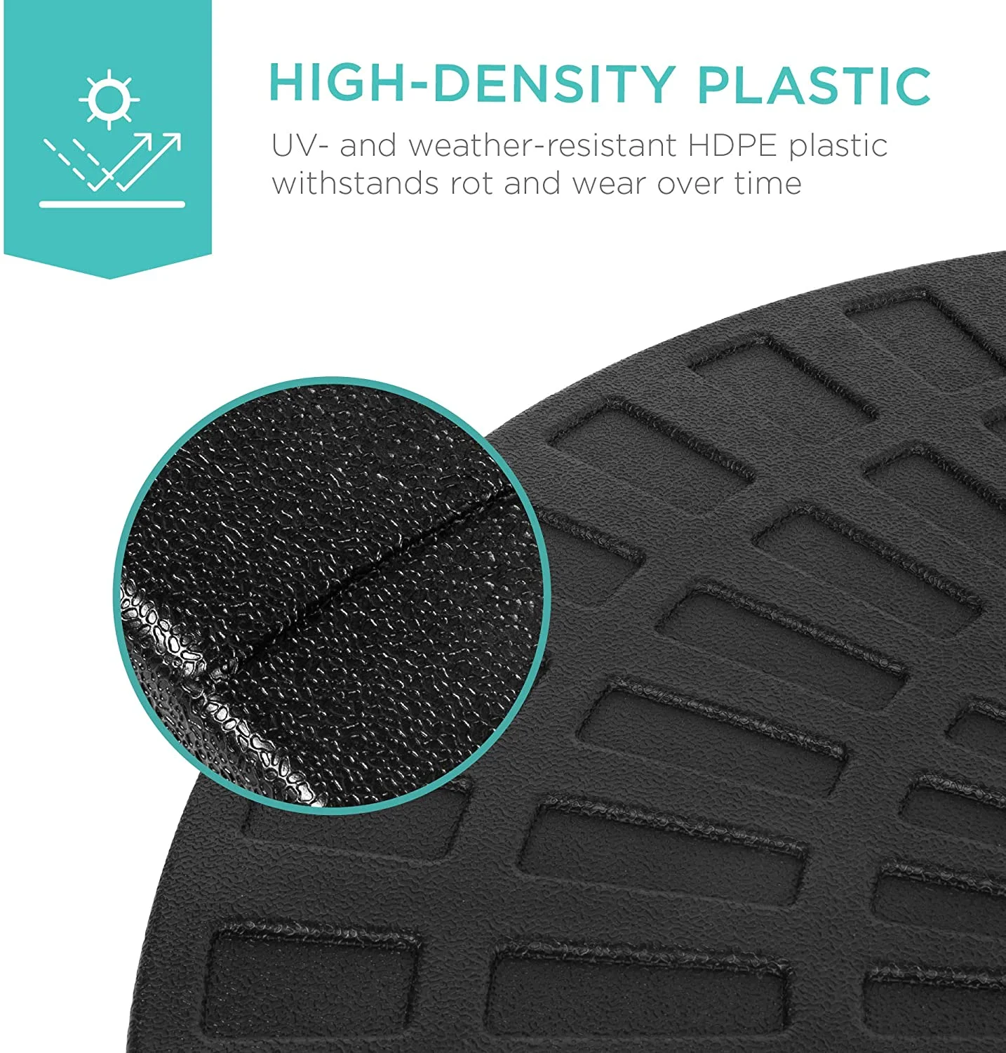 4-Piece 158lb Capacity Cantilever Offset Patio Umbrella Circular Base Stand w/Carry Handles, Easy-Fill Spouts, Base Connector Hooks, UV Stability - Black