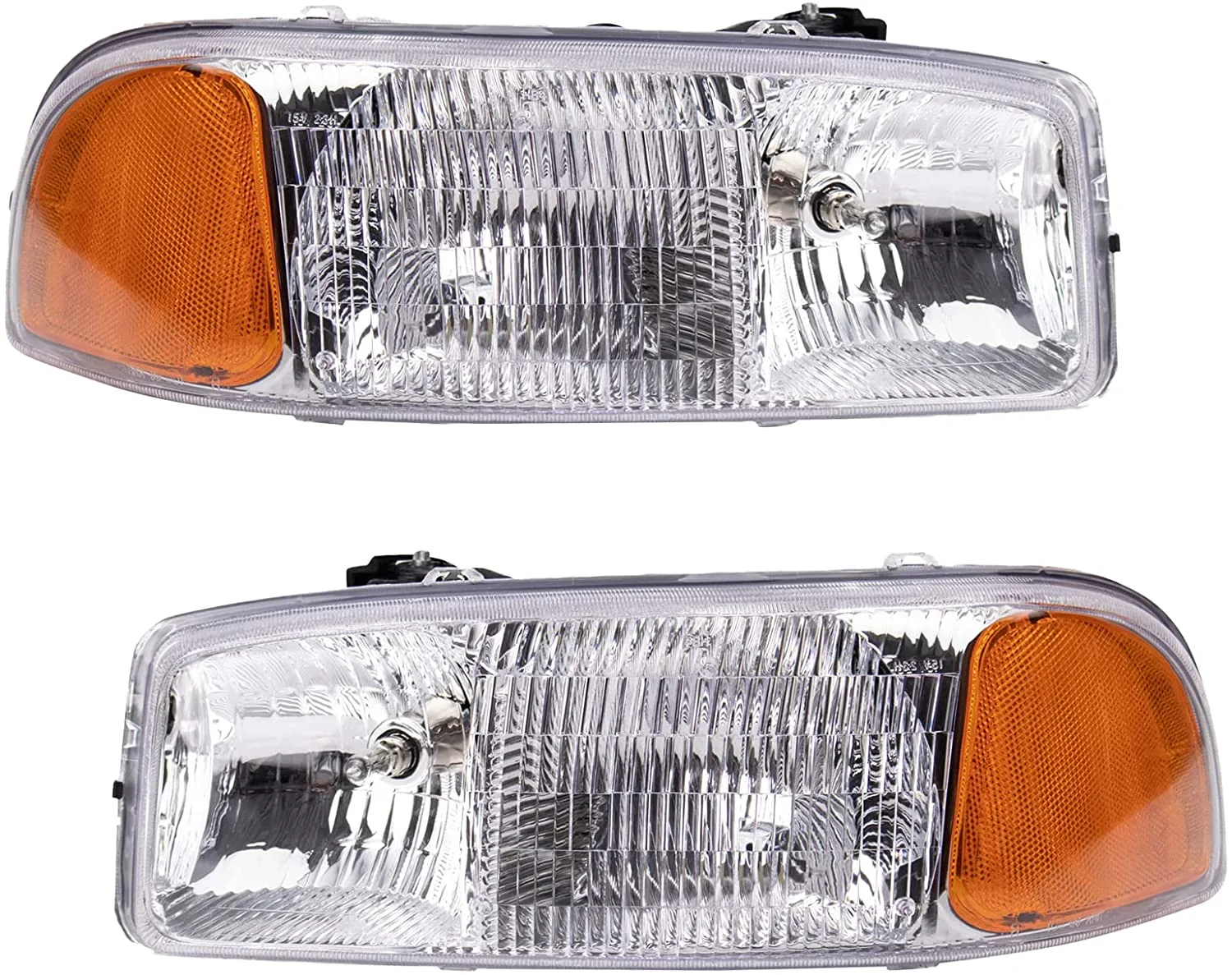 TRQ HLA95283 (2 Piece) OE Factory Style Replacement Headlights Assembly Set Driver and Passenger Side Compatible with 1999-2007 GMC Sierra 1500 2500 2001-2007 Sierra 3500 2000-2006 Yukon