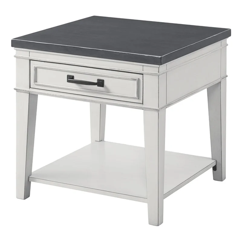 Home Square 2-Piece Set with Del Mar 3 Drawer Coffee Table & 1 Drawer End Table