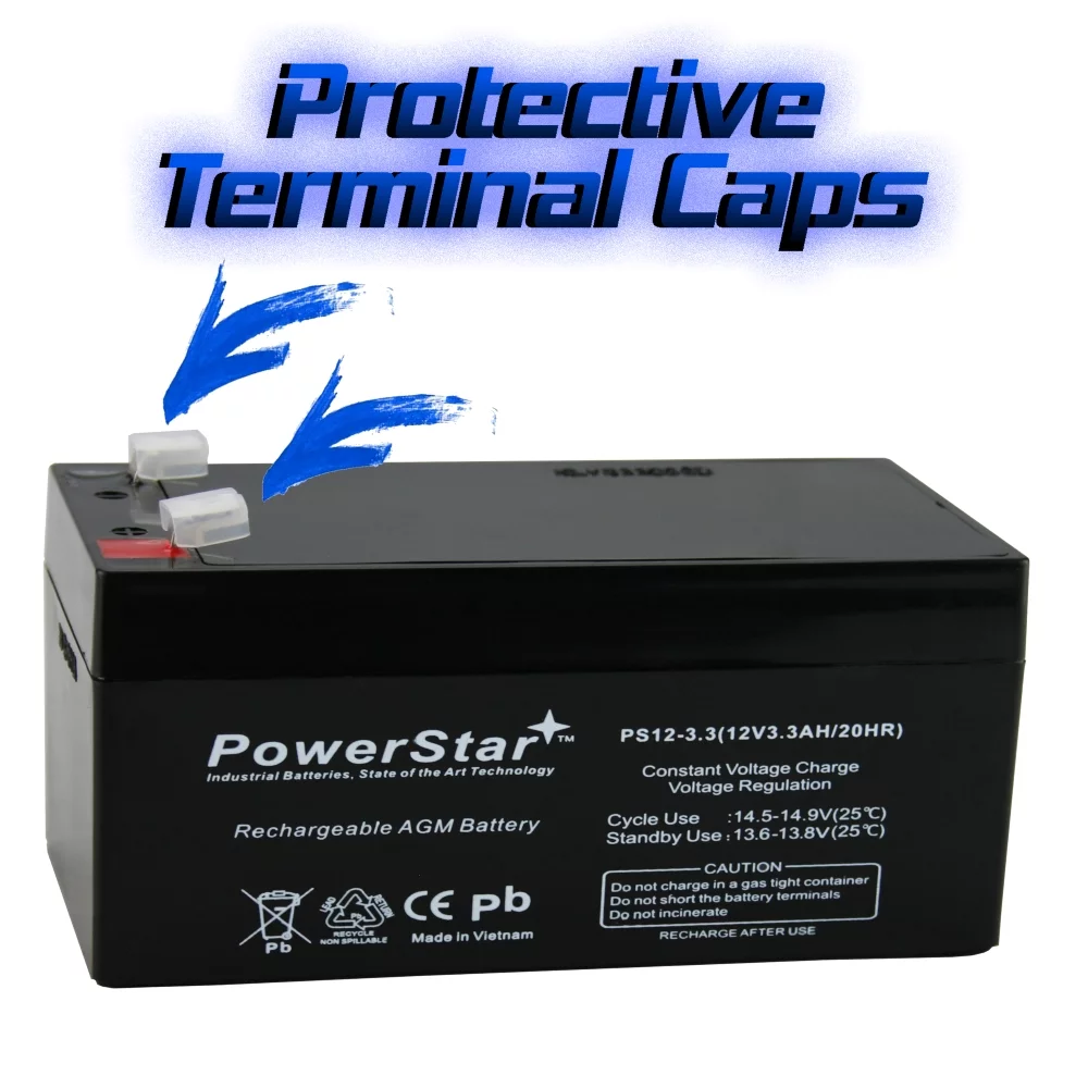 PowerStar 12V 3.3Ah 12Volt 3.3Amp SLA Rechargeable Battery Replace RBC35 WP3-12 / 2pcs