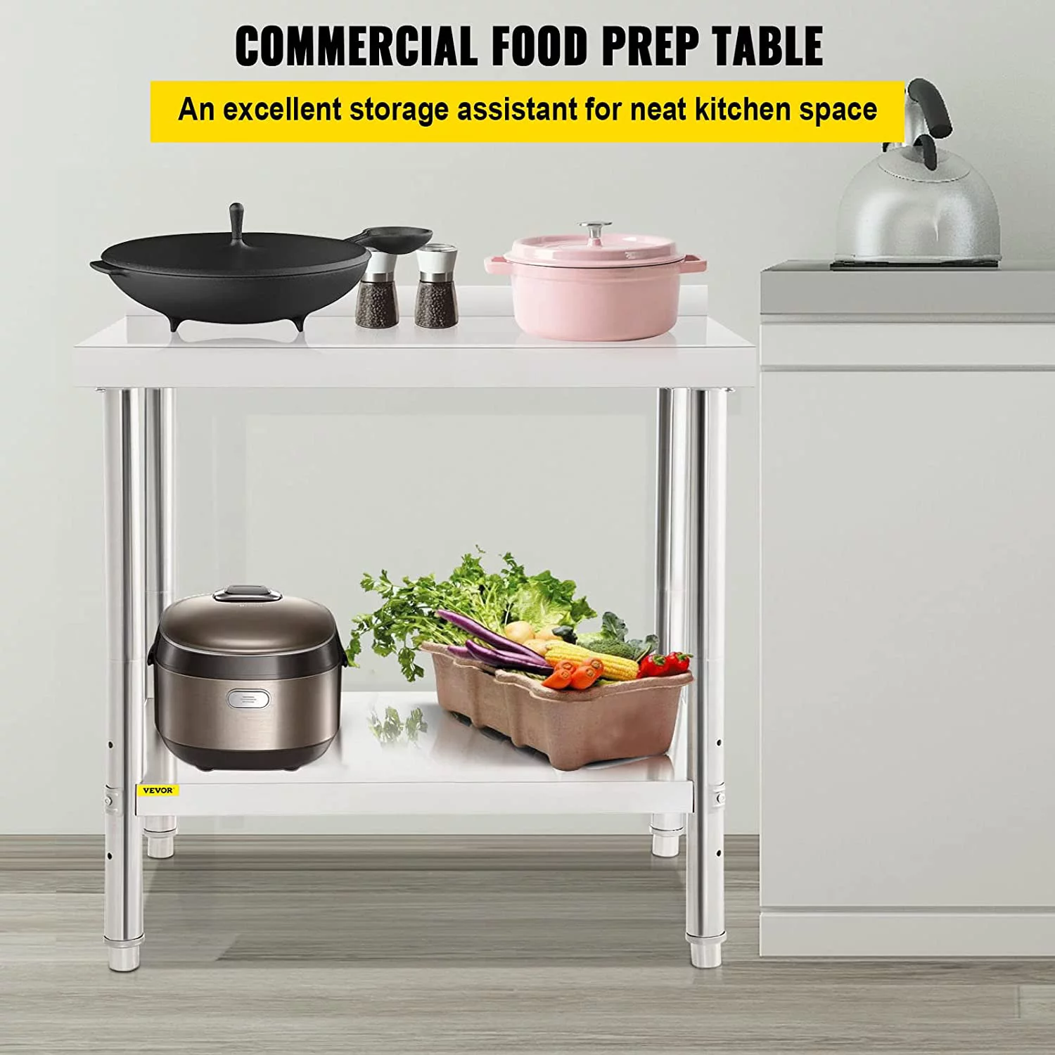 Vevor  36 x 24 x 35 in. Stainless Steel Prep Table