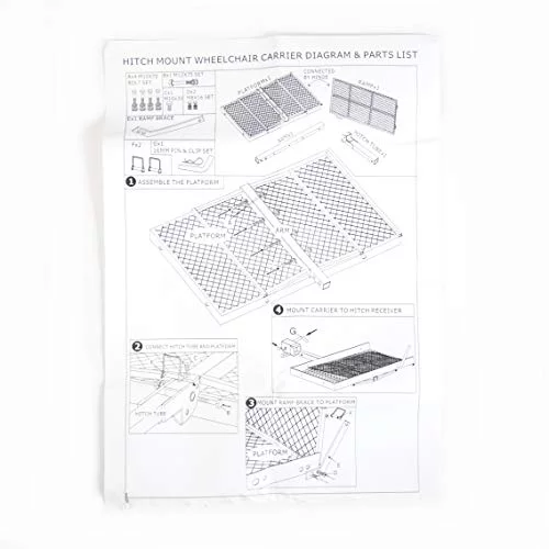 Folding Wheelchair Scooter Carrier Rack 250KG Medical Rack Ramp Hitch Mount