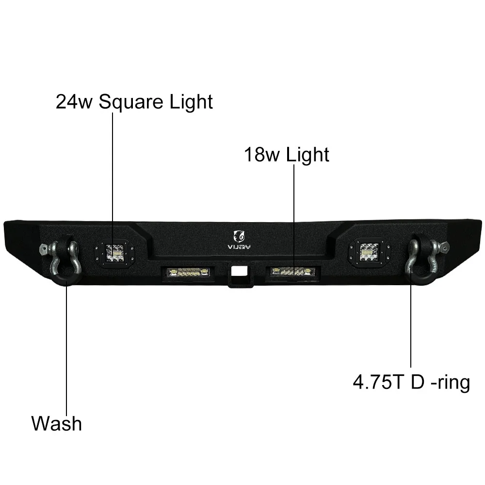 Vijay Front and Rear Bumper Fits Jeep Wrangler TJ From 1997 to 2006