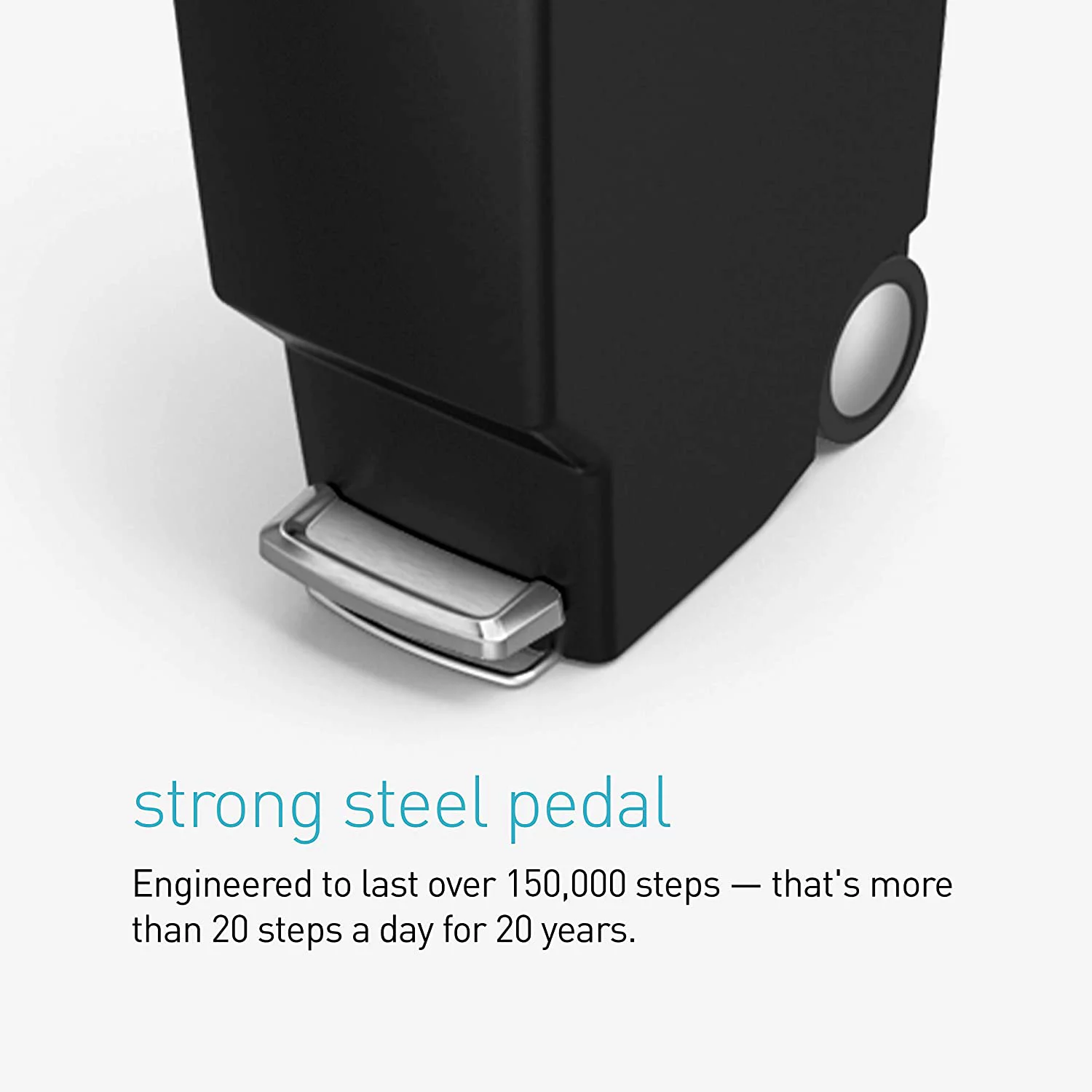 40 Liter / 10.6 Gallon Slim Kitchen Step Trash Can With Secure Slide Lock, Black Plastic