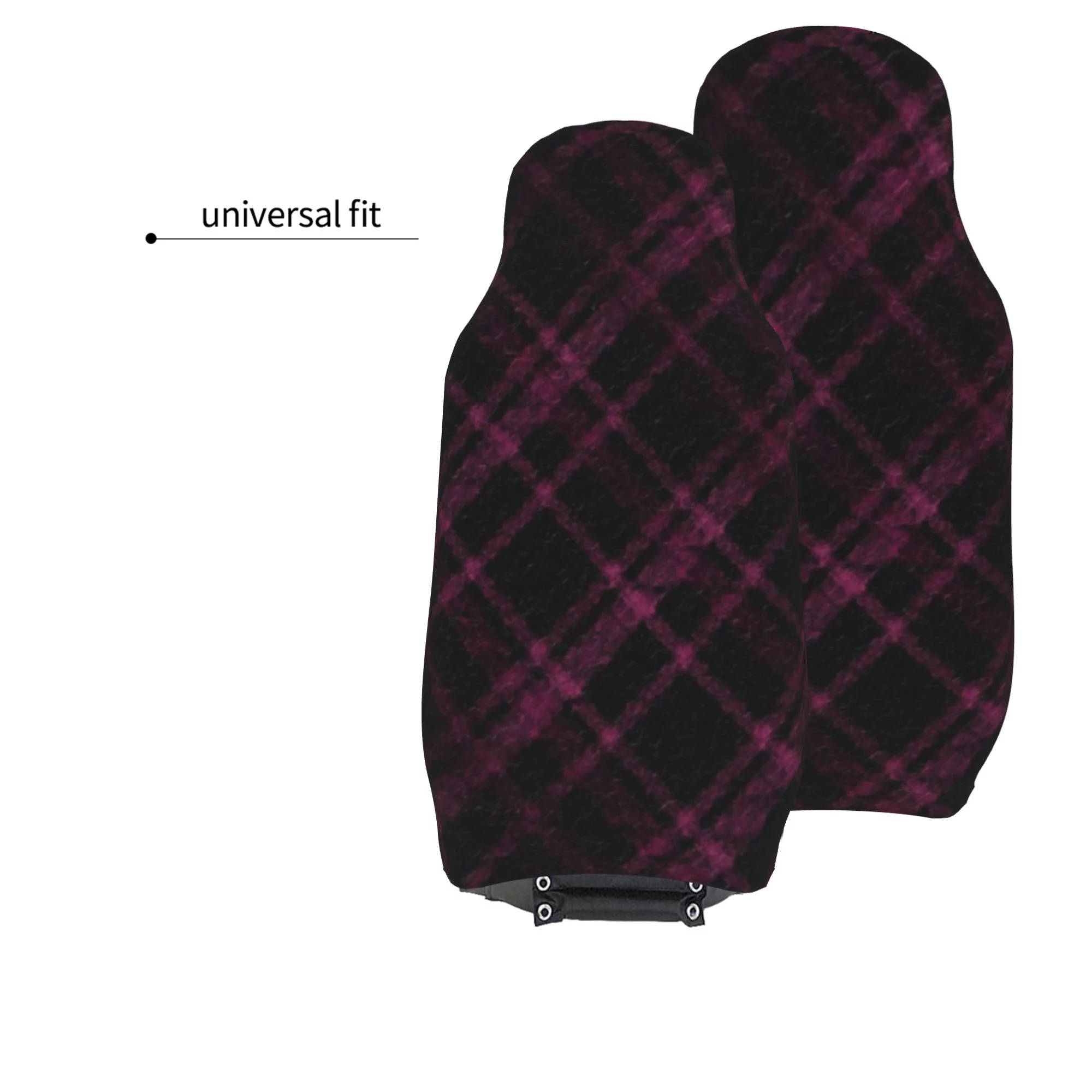 Easy to Install Car Universal Seat Cover, Classic Plaid Four Seasons Universal Front Seat Cover, 2-Piece