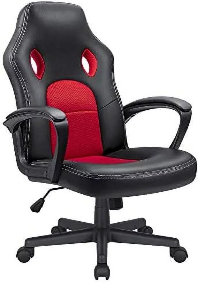 RSJIWOGZ Office Gaming Chair Leather Computer Chairs High Back Ergonomic Adjustable Racing Game Desk Chair Executive Conference Chair ()