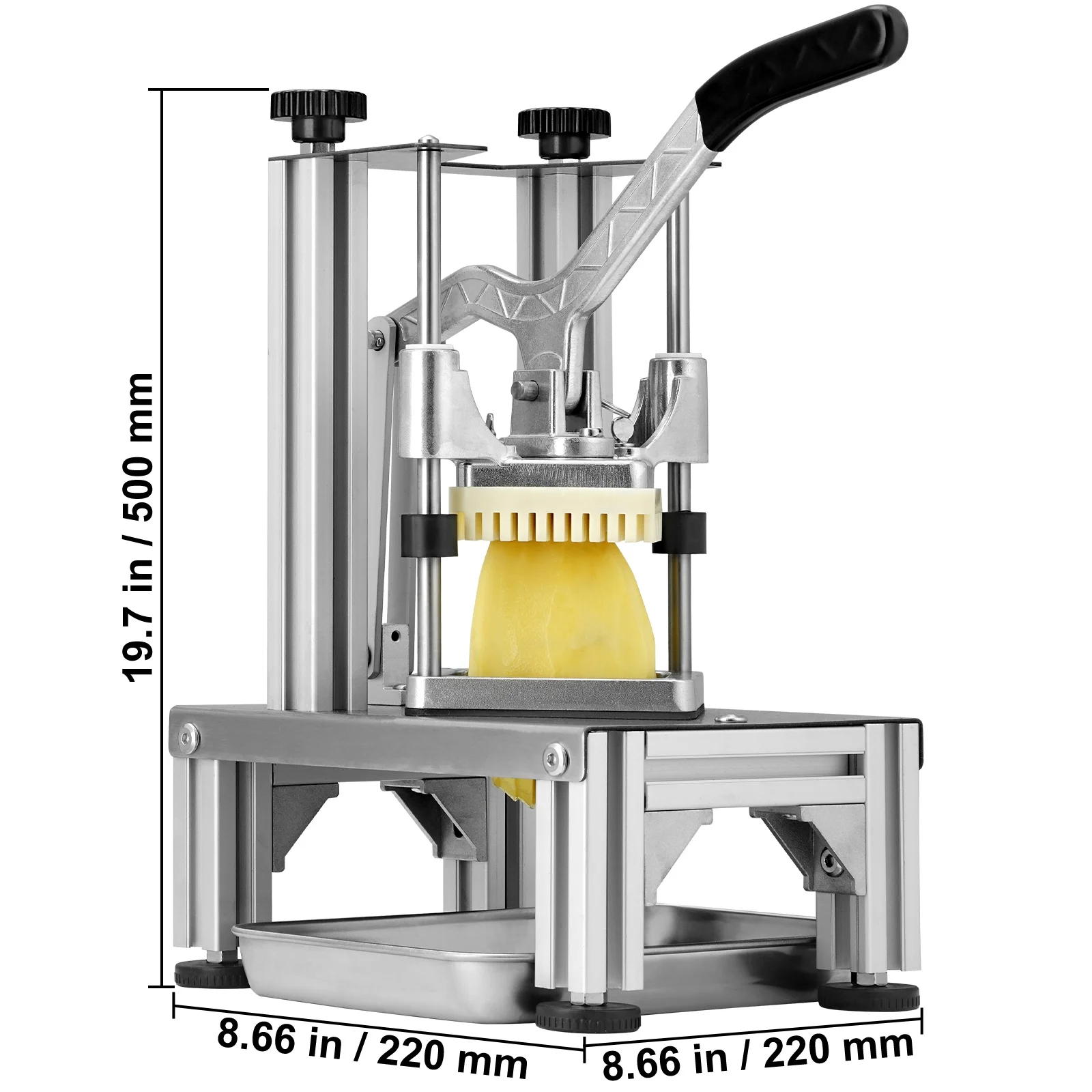 SKYSHALO Commercial Vegetable Dicer Vegetable Chopper 4 Blades French Fry Cutter