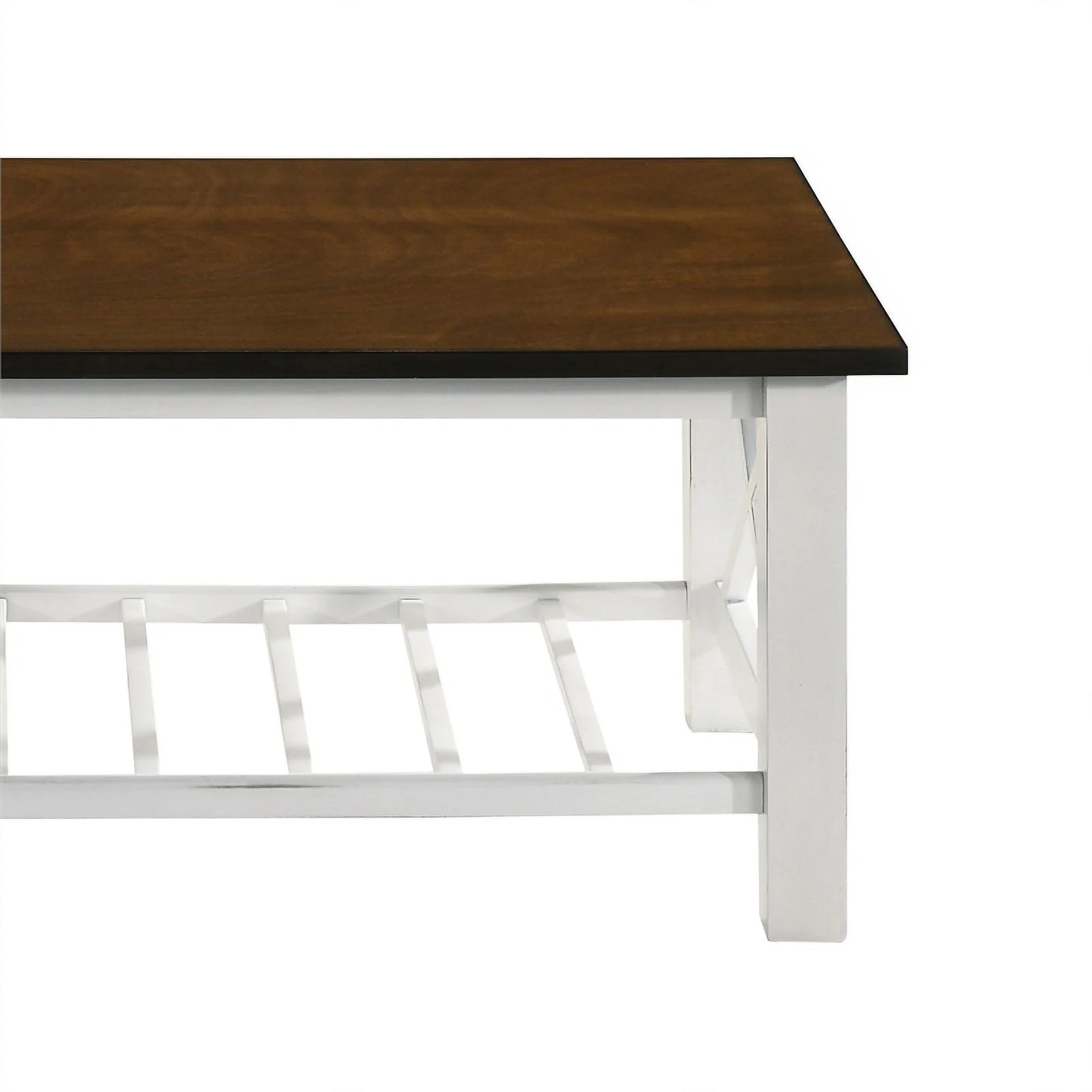 New Classic Furniture Vesta 1-Shelf Rectangle Wood Coffee Table in Cream/Brown