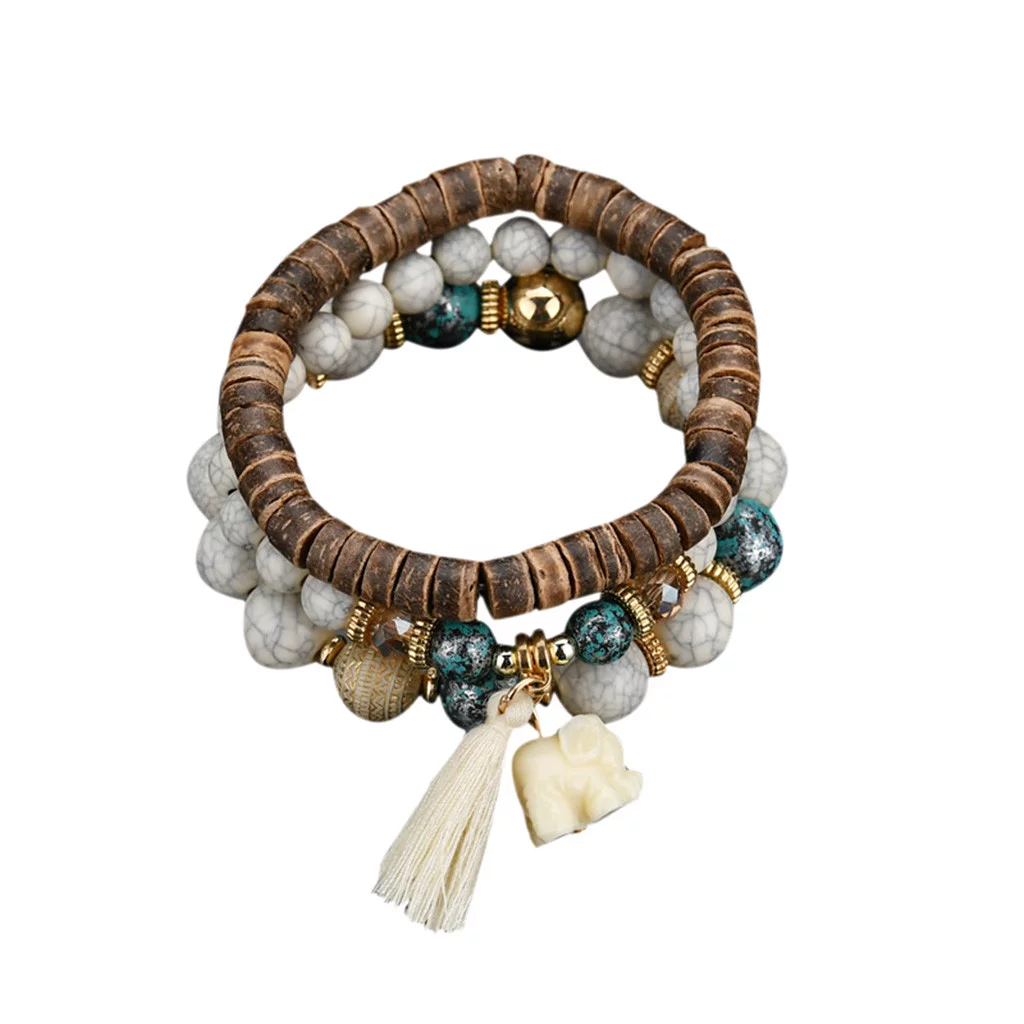 BOLUOYI Jewelry Sets for Women Long Chain Graduation of 2024 Jewelry Beads Women Men Charm Bracelets Multilayer Bangles Candy Color