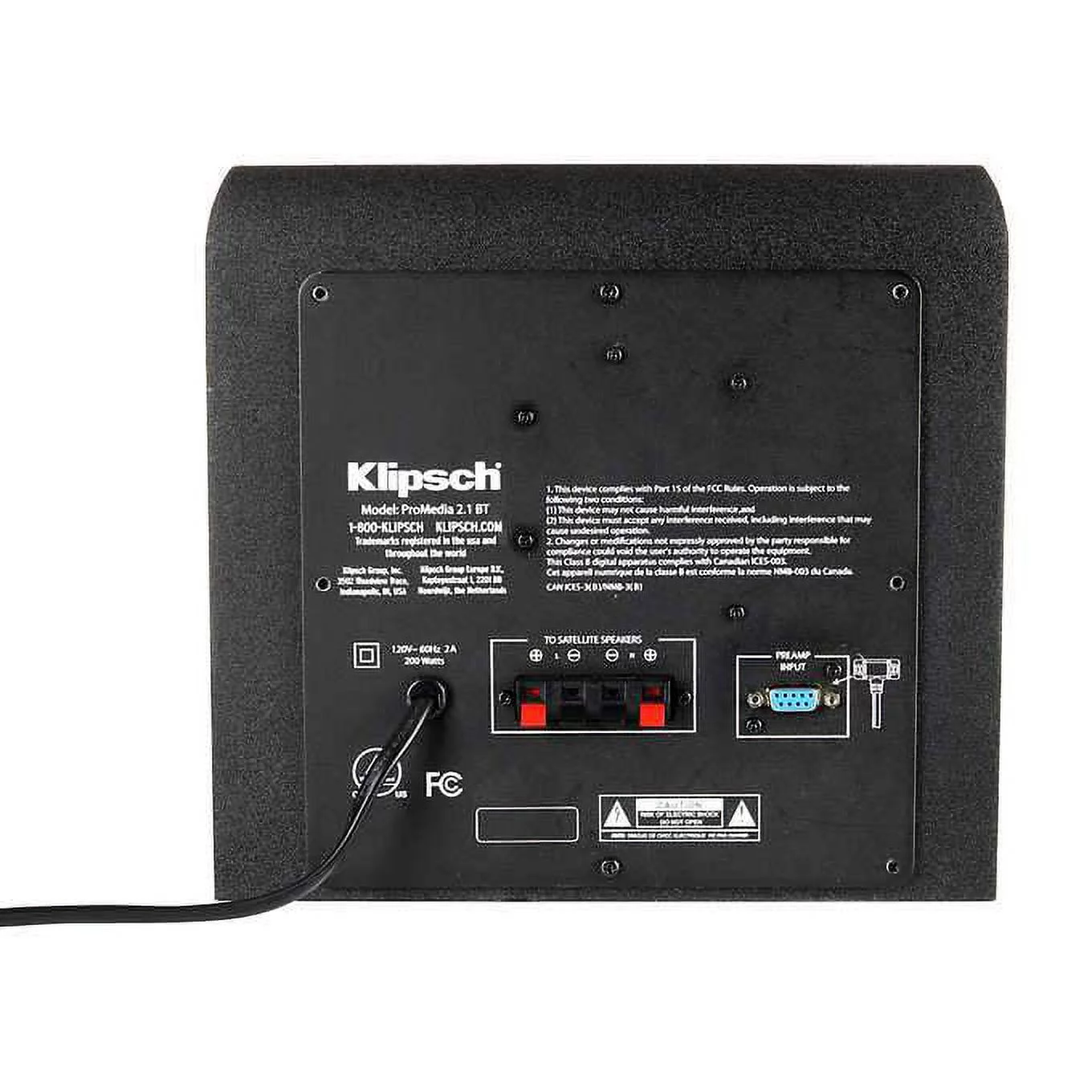 Klipsch ProMedia 2.1 Speaker System, 160 W RMS, Black