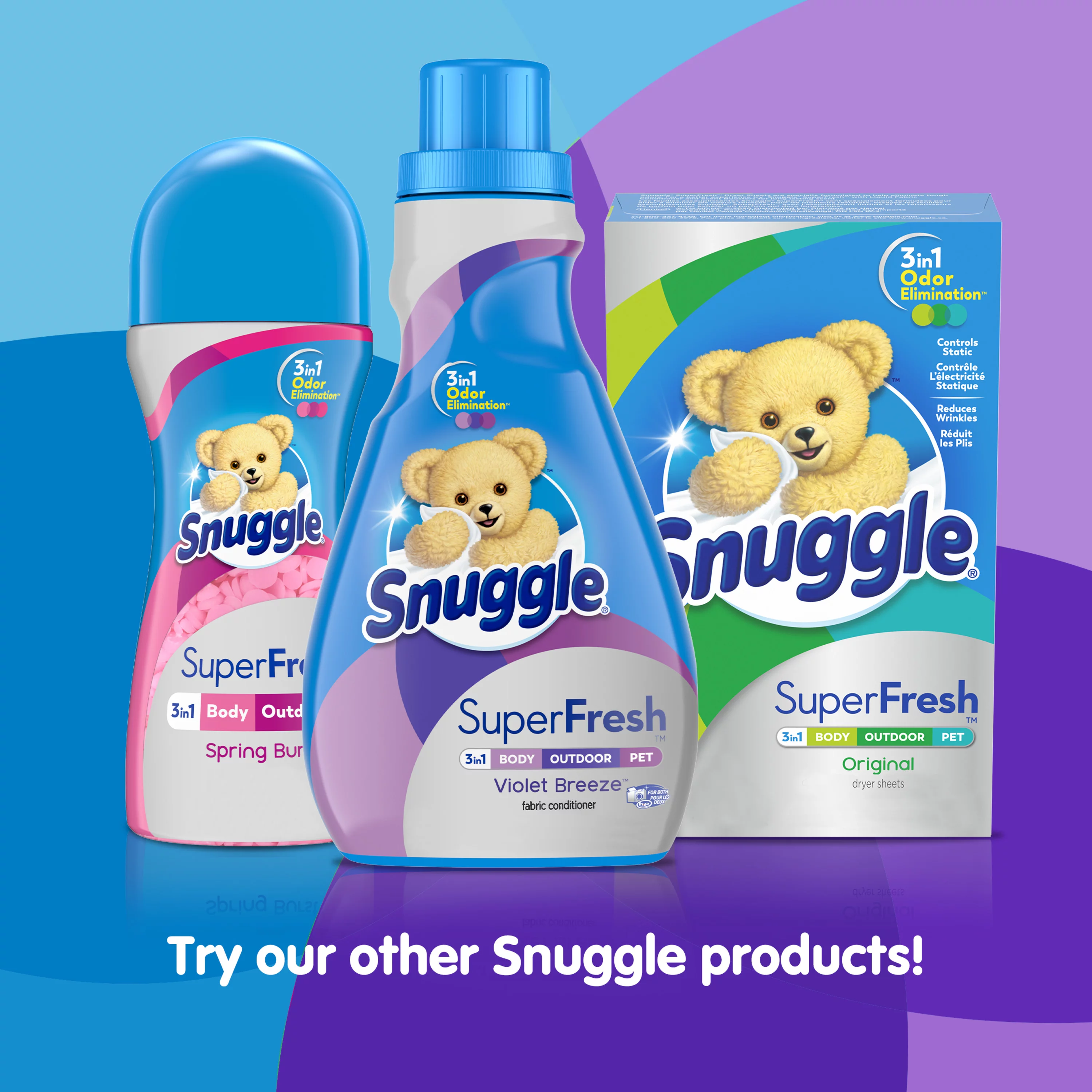Snuggle SuperFresh Liquid Fabric Softener, Violet Breeze, 48.6 Fluid Ounces, 46 Loads