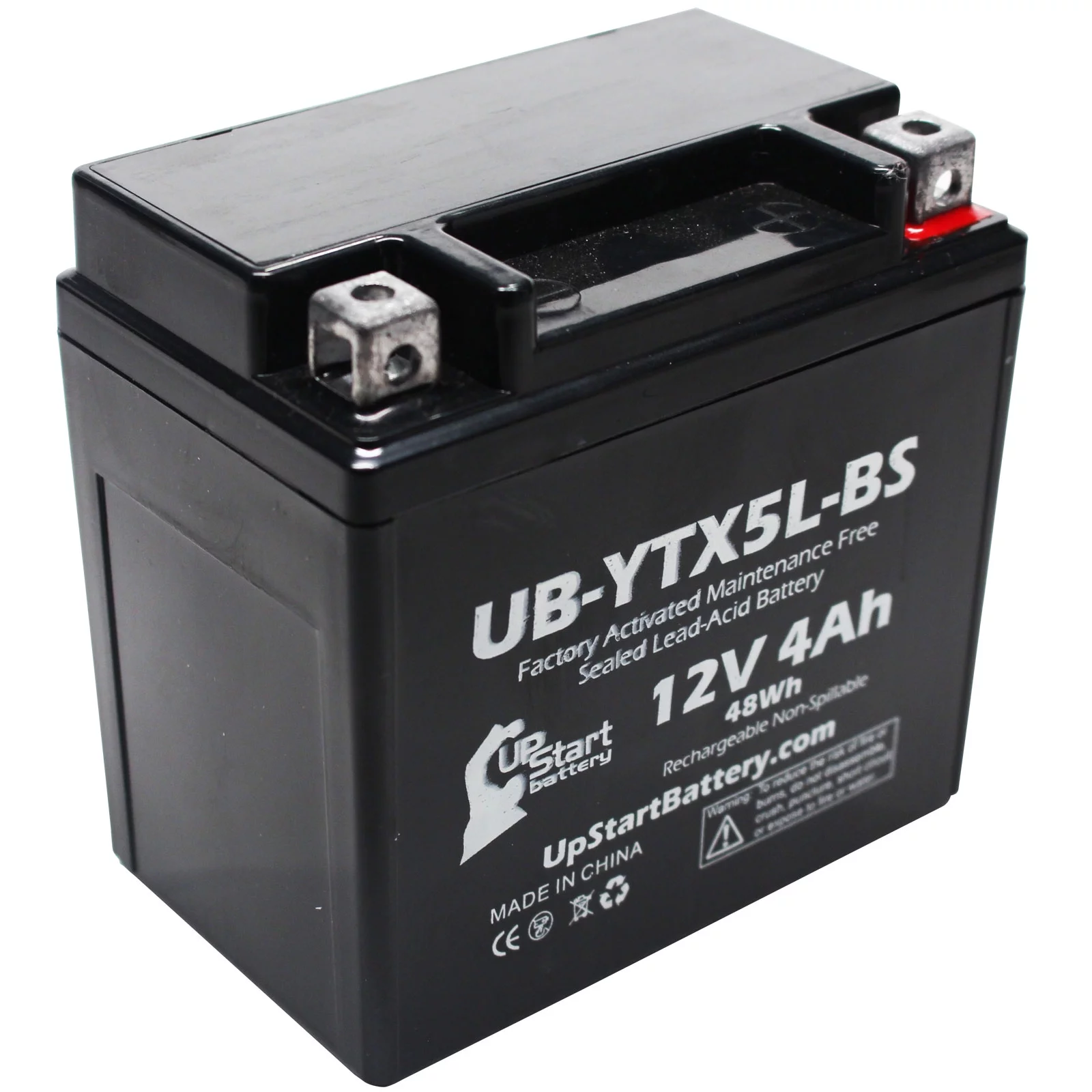 3-Pack UpStart Battery Replacement for 2011 Yamaha YFM90R Raptor 90CC Factory Activated, Maintenance Free, ATV Battery - 12V, 4Ah, UB-YTX5L-BS