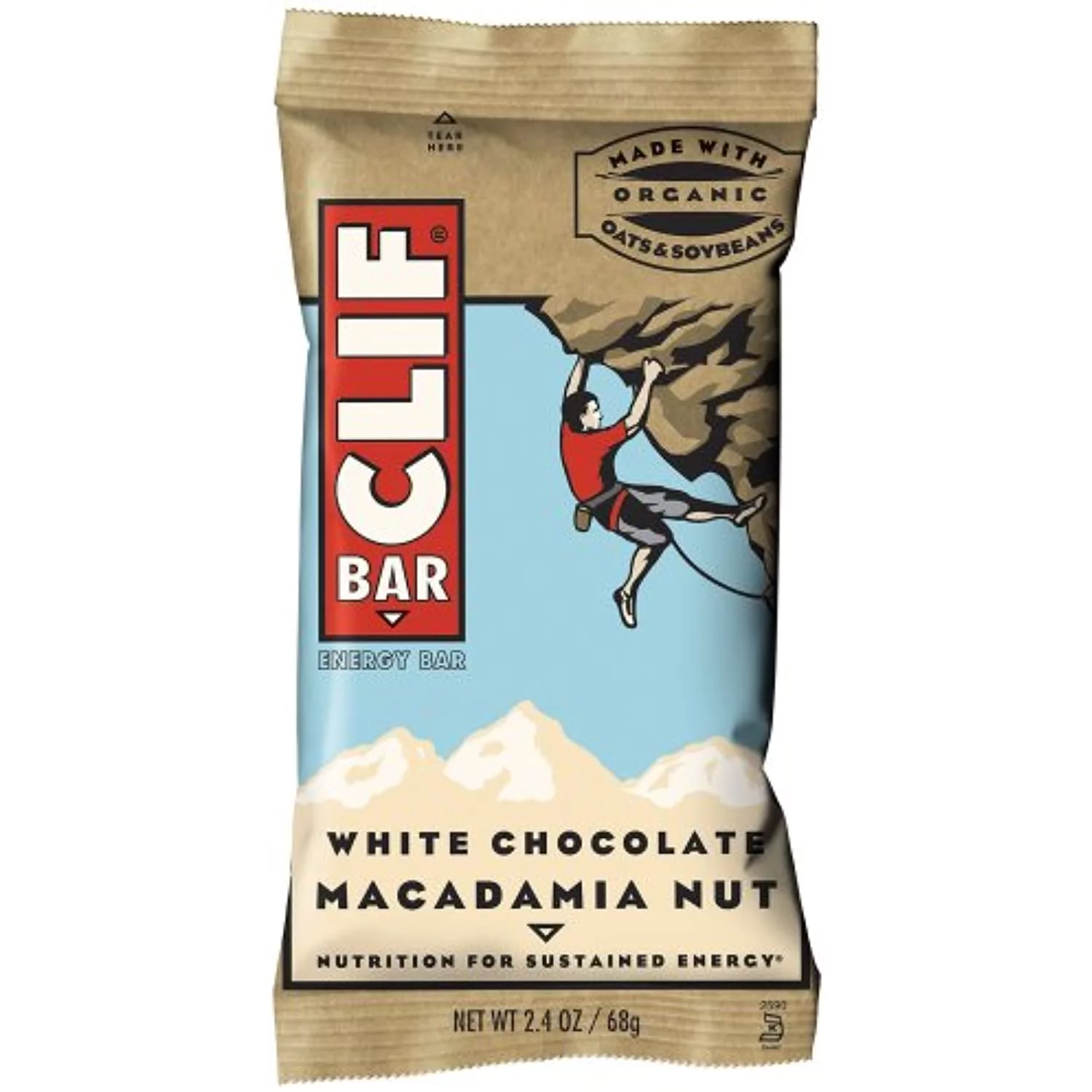 Clif Bar Energy Bar, White Chocolate Macadamia Nut, 2.4-Ounce Bars, Pack Of 12