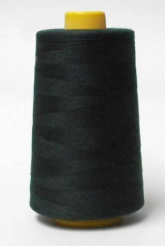 4 Large Cones (3000 yards each) of Polyester threads for Sewing Quilting Serger Black Color from ThreadNanny