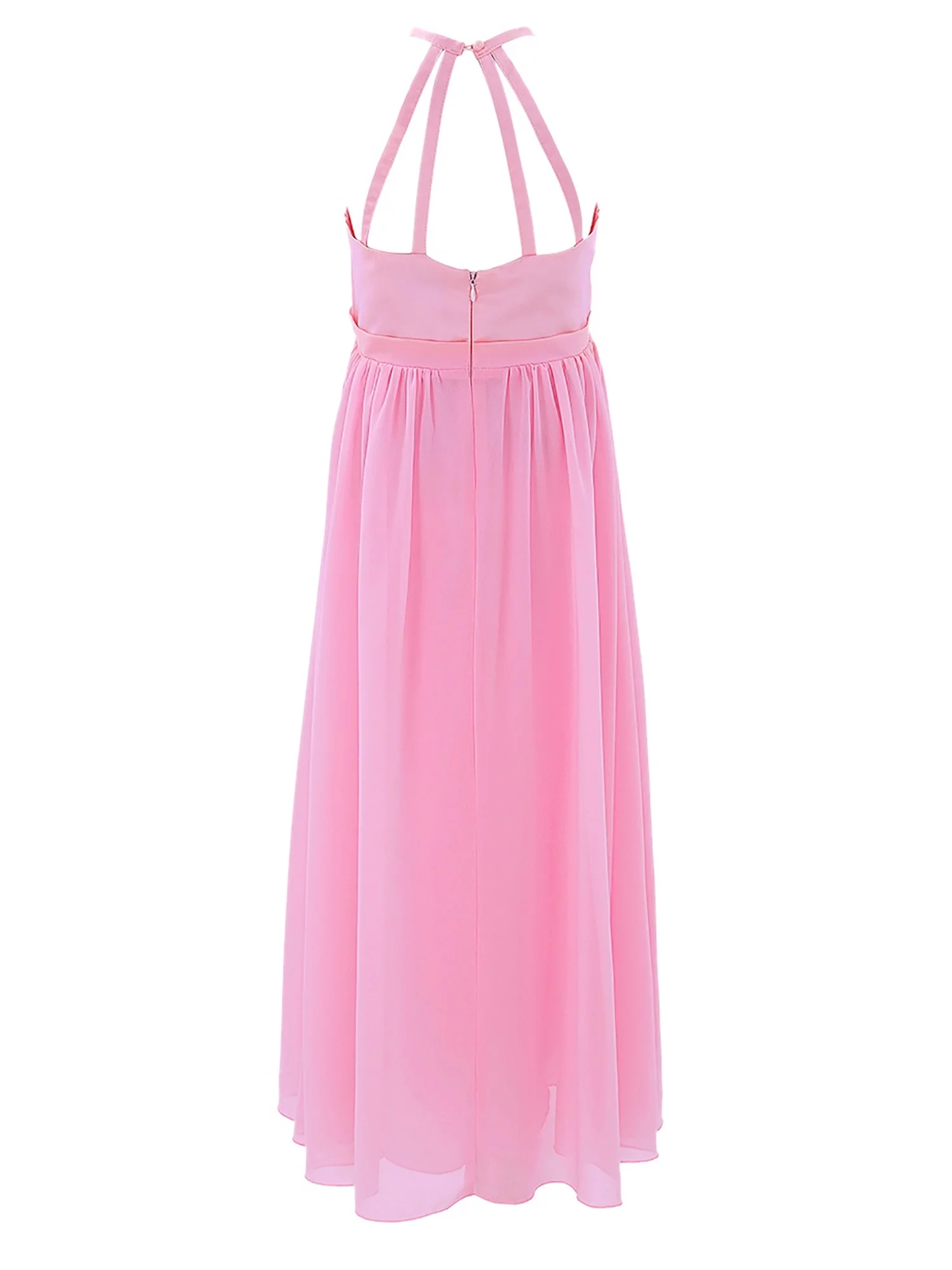 YiZYiF Kids Girls Chiffon Flower Girl Dress Hollow Back Wedding Birthday Party Dress