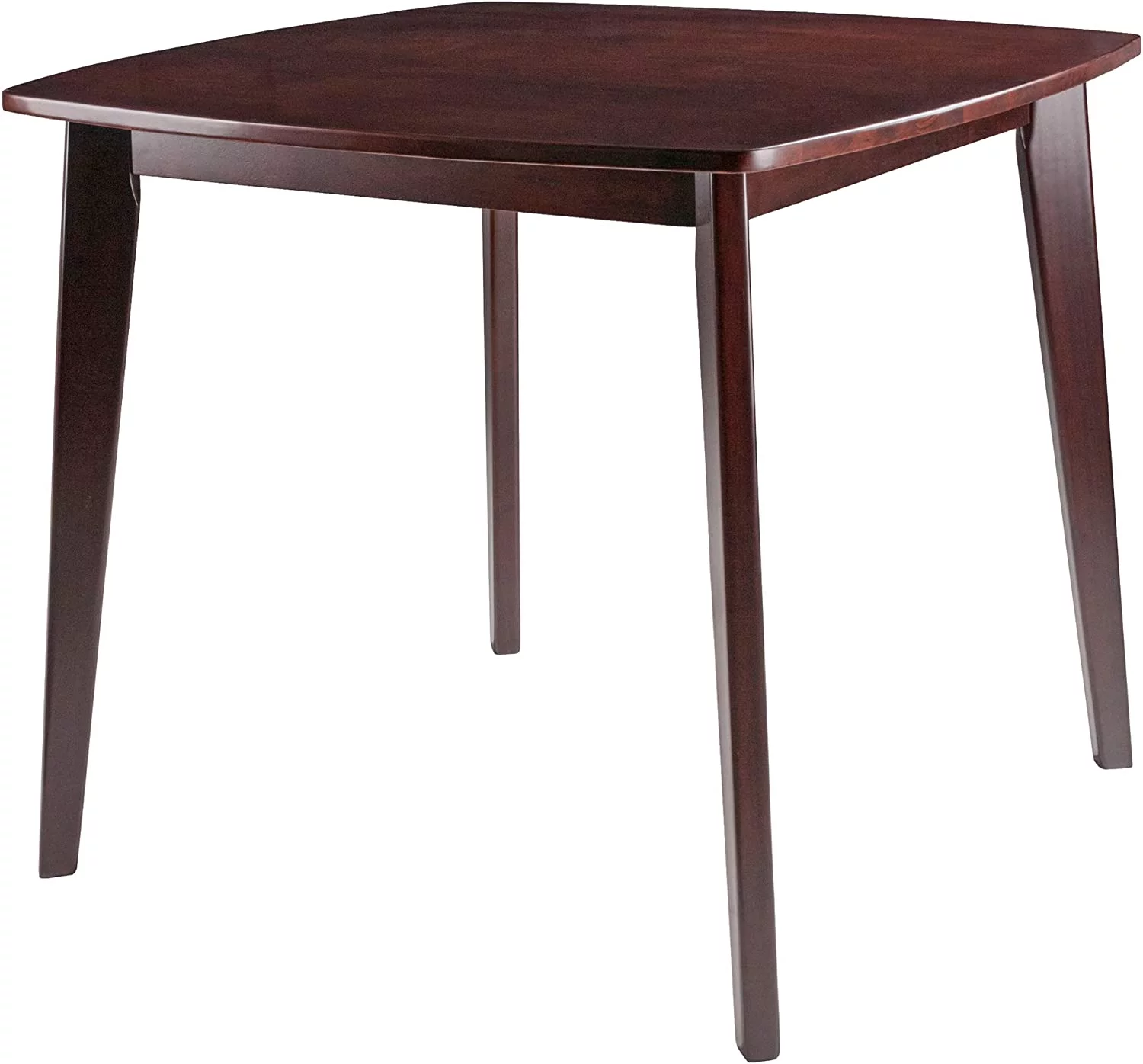 TJUNBOLIFE 34" Walnut Wood Square Dining Table with Tapered Legs
