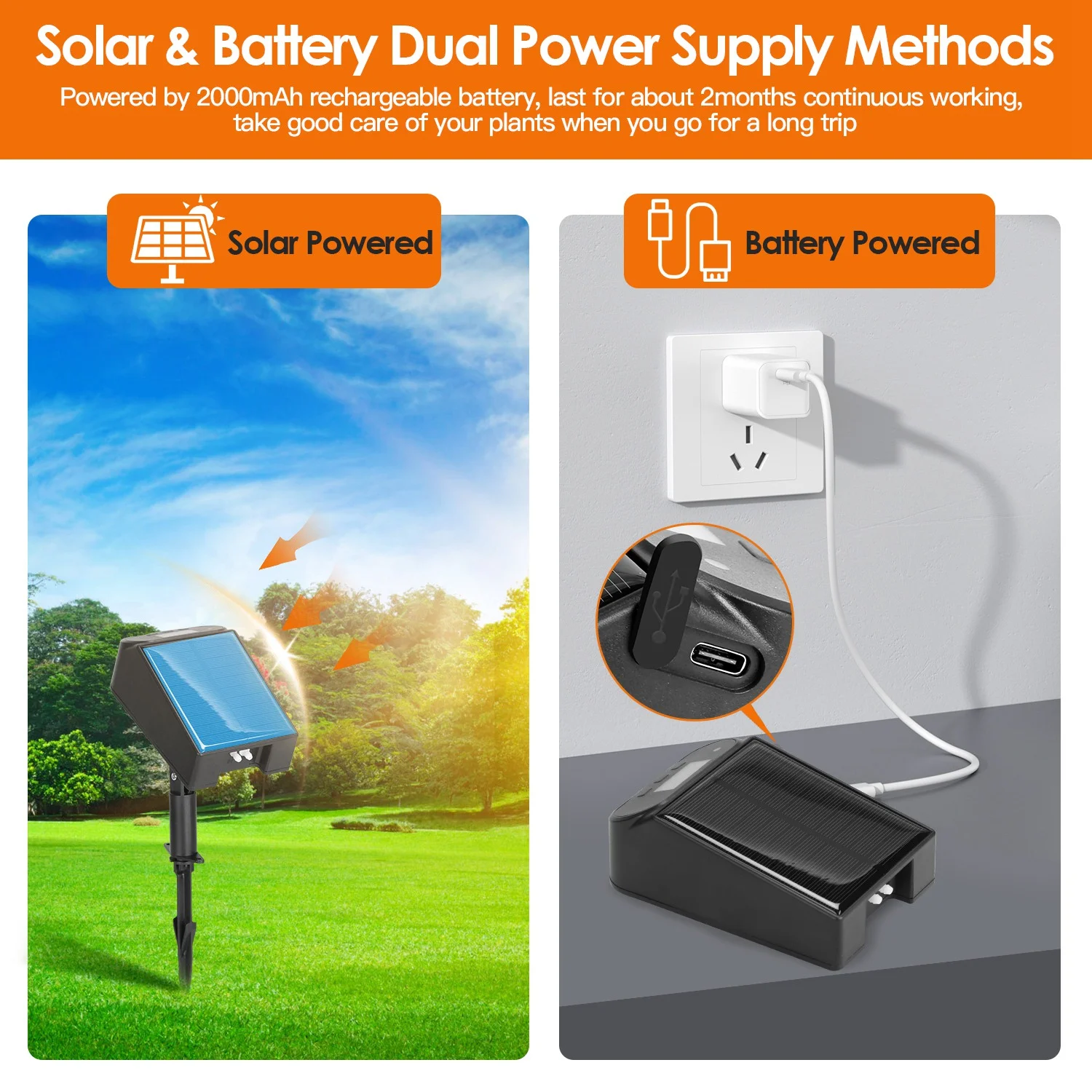 Automatic Solar Drip Irrigation Kit System iMounTEK Plant Self Watering Device IP65 Waterproof for Indoor Outdoor Patio Garden 10-15 Pots Plants