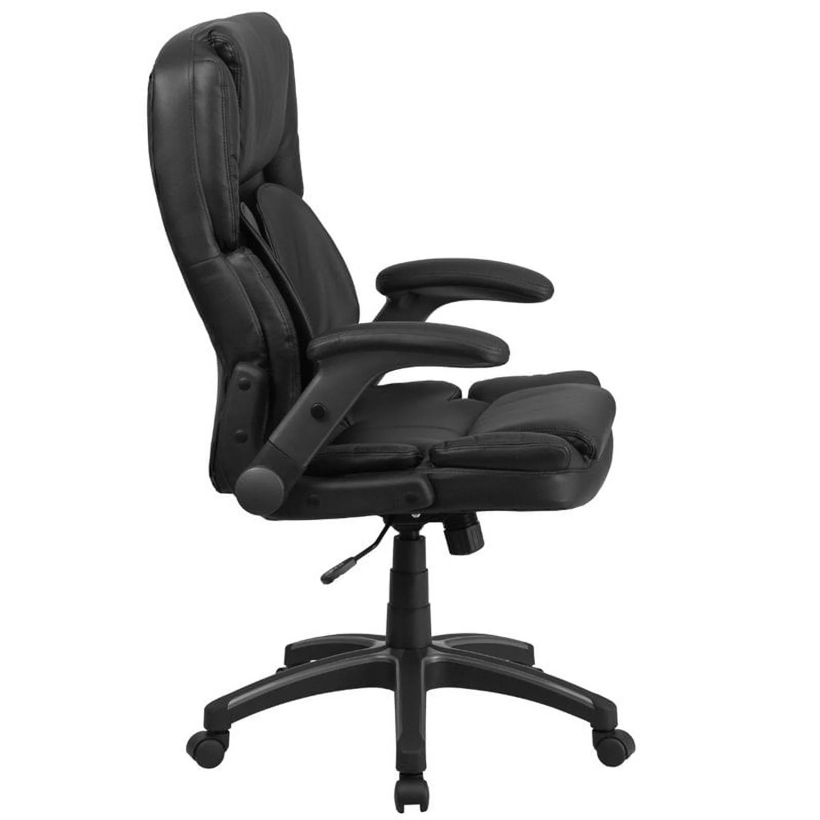Scranton & Co High Back Leather Swivel Office Chair in Black