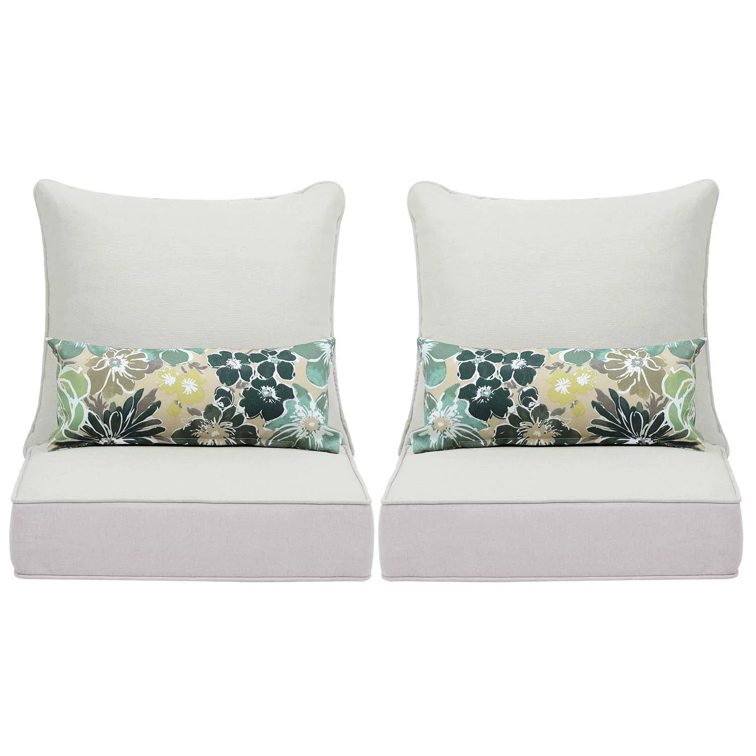 Aoodor 24” x 24” Patio Furniture Outdoor Deep Seat  (2 Back 2 Seater 2 Pillow )