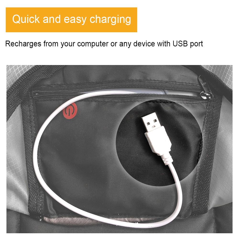 Andoer  LED Turn Signal Bike Pack, 15L LED Backpack with Reflective Strips, USB Rechargeable Safety Light Bag