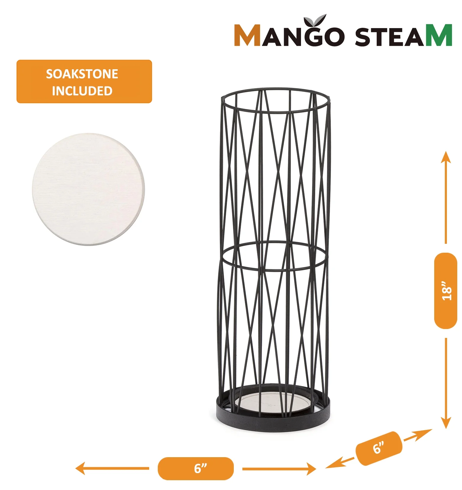 Mango Steam Pluvian Soakstone Umbrella Holder Stand - Black, Metal