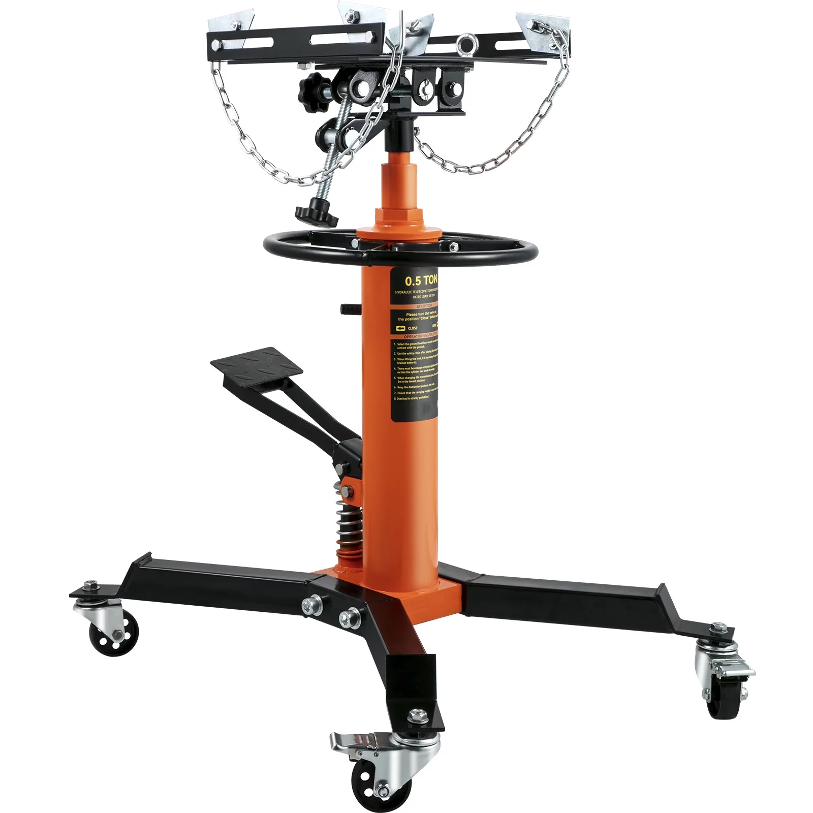 BENTISM Transmission Jack 1100 lbs 2-Stage Hydraulic High Lift Vertical Telescopic,Orange