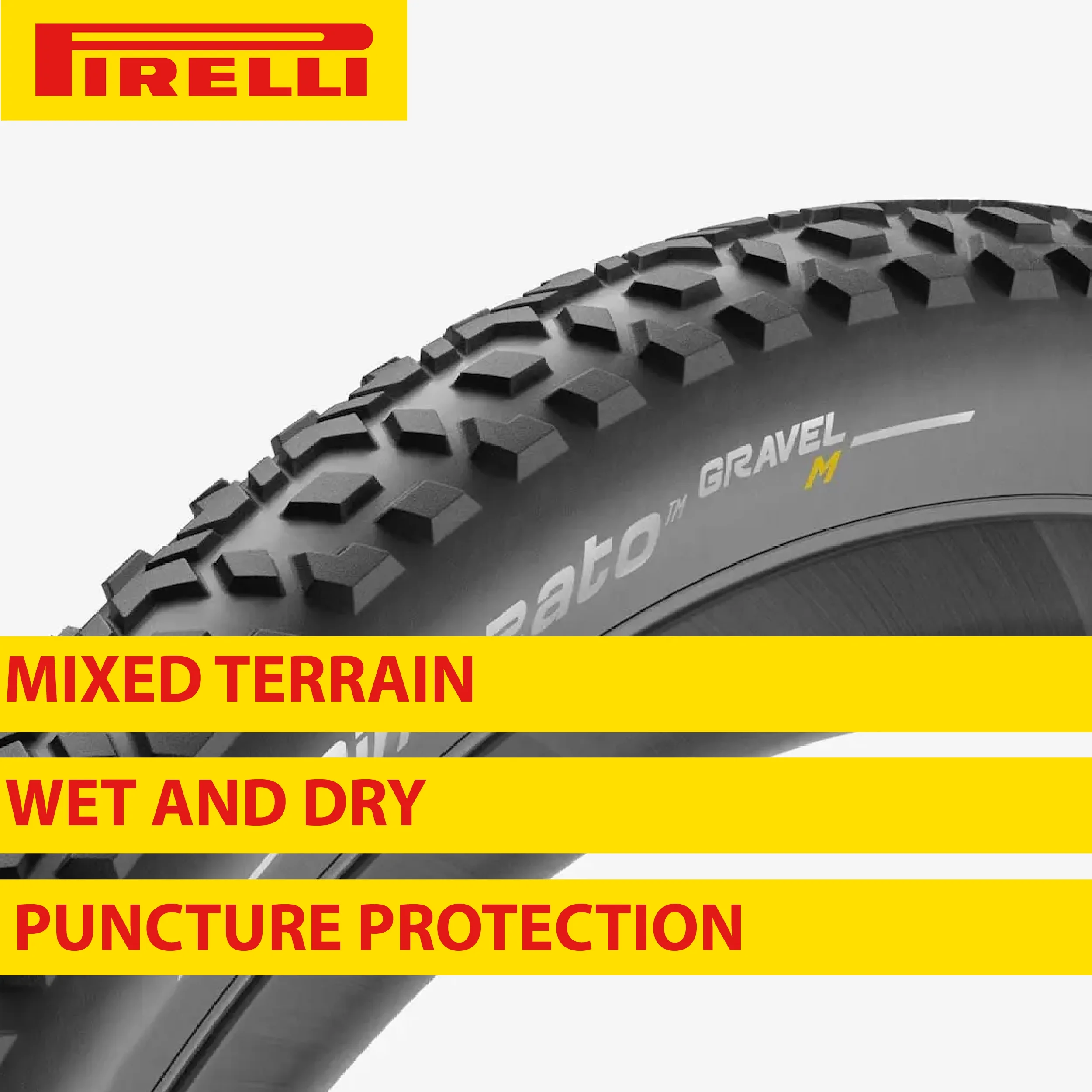 Pirelli Cinturato GRAVEL M Classic 45-584 (650x45c) Gravel Bicycle Tire + SmarTUBE 33/45-622 Presta 60mm - 1 Pack