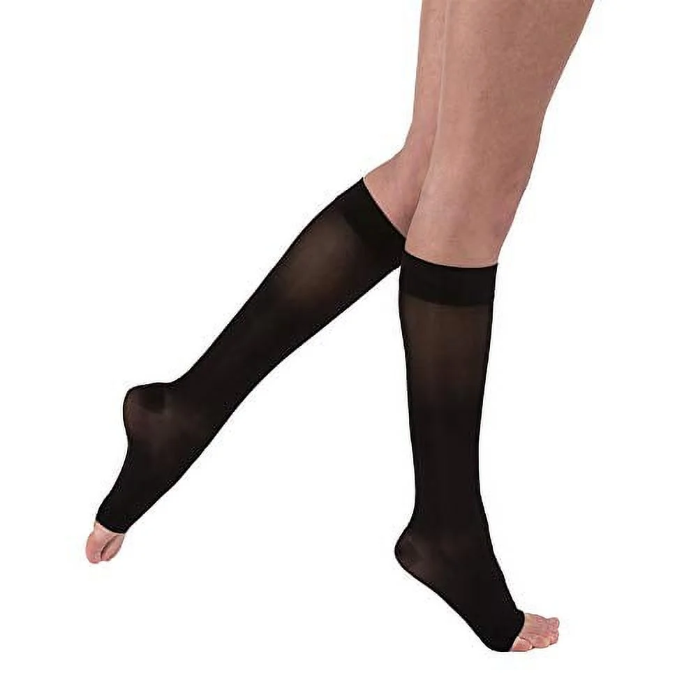 BSN Medical 119748 Jobst Ultra Sheer Compression Stocking, Knee High, 30-40 mmHG, Open Toe, Small, Classic Black