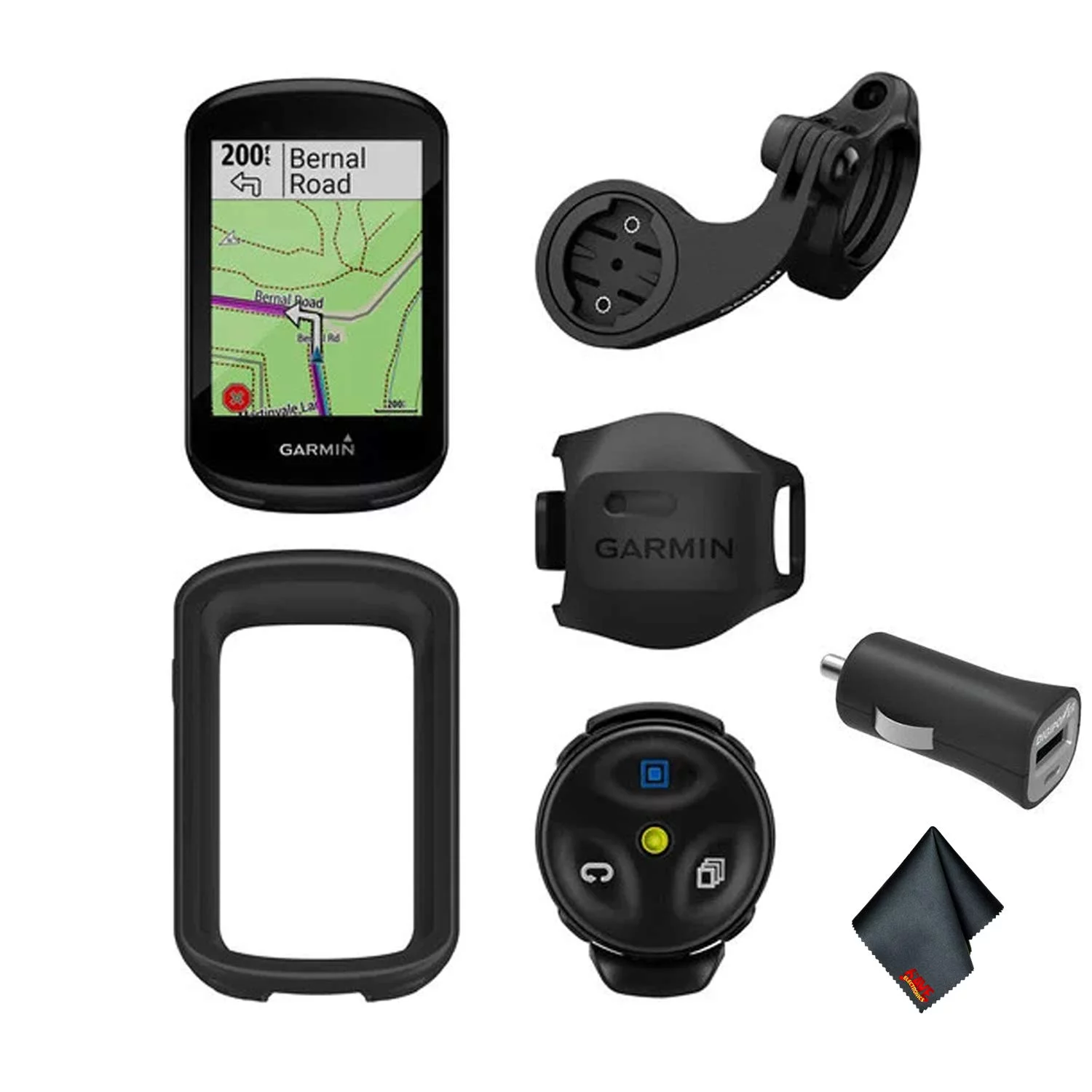 Garmin Edge 830 GPS Cycling/Bike Computer Mountain Bike Bundle with Universal USB 2- Port Car Charger and More
