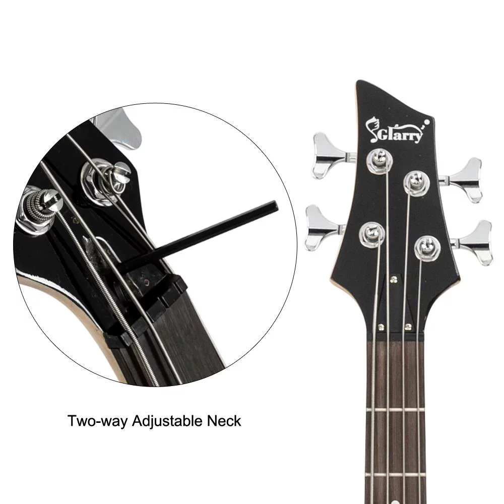 Glarry Electric Bass Guitar 4-String Bass Kit with Guitar Bag Strap,Power Wire,Tools