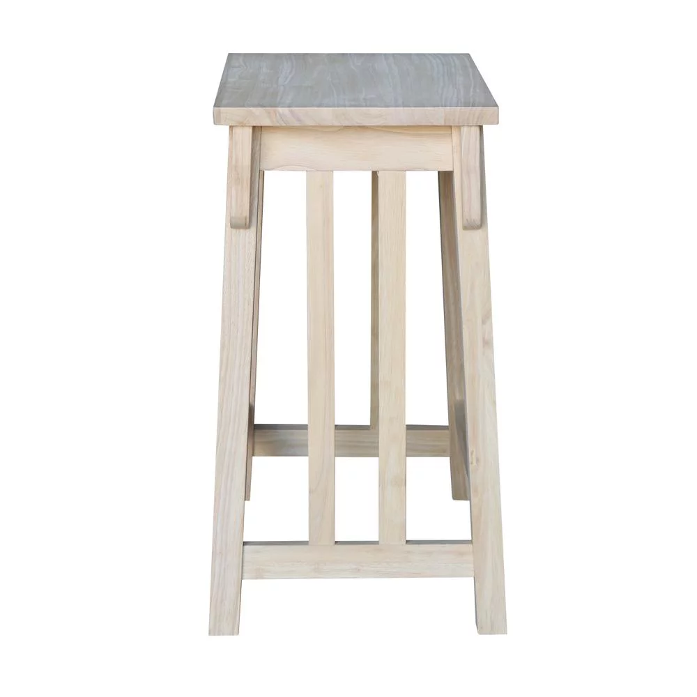 International Concepts Wood Slat Back Aspen Counter Height Panel Stool - Unfinished - 24