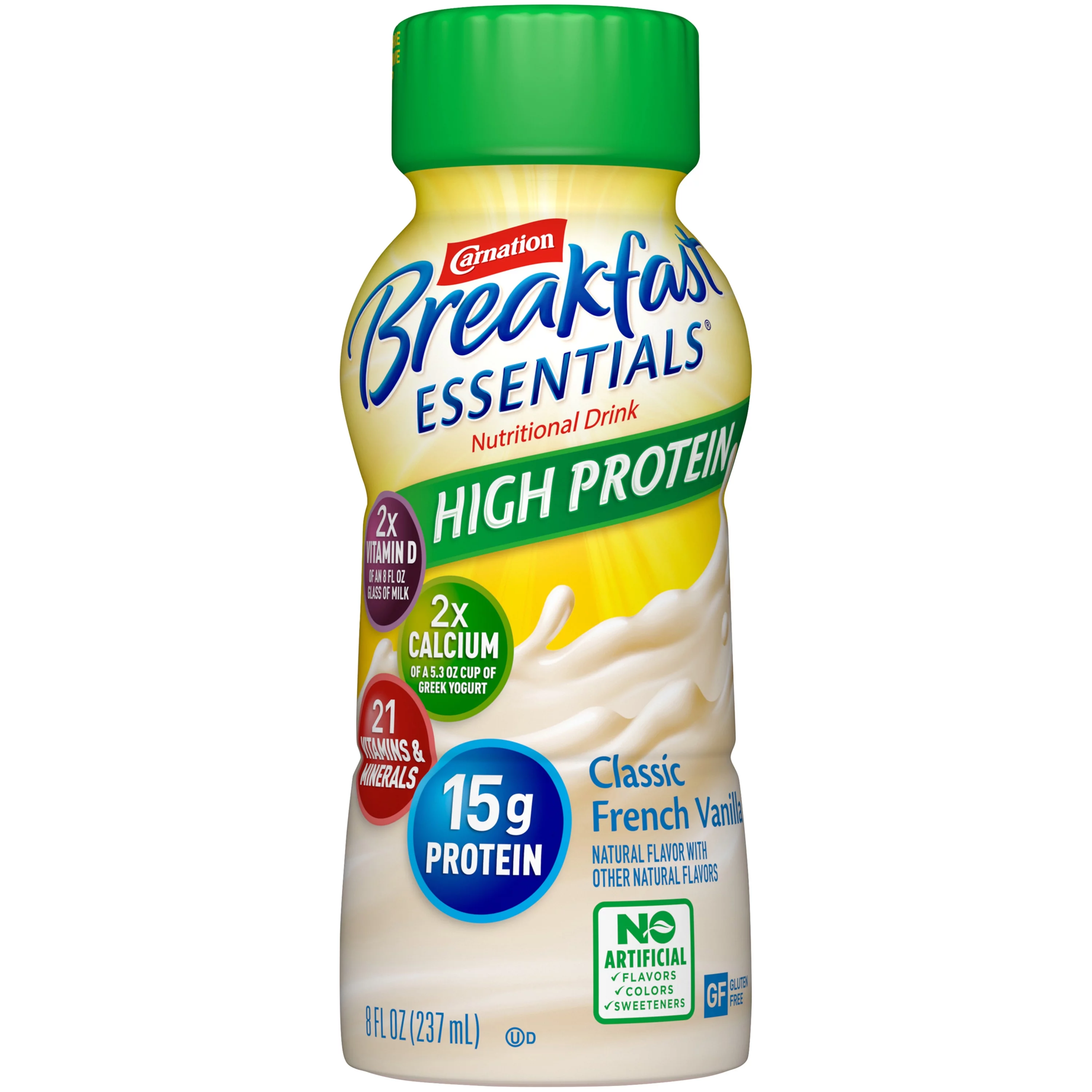 Carnation Breakfast Essentials High Protein Ready to Drink Nutritional Breakfast Drink, Classic French Vanilla, 24 Count (2- 12 Packs)