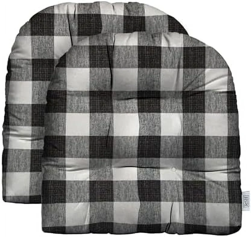 HYHBIBOOM RSH Décor   Indoor Outdoor Tufted U-Shape Wicker Patio Chair Seat Cushions | All Weather  Water and Fade Resistant Polyester Fabric | 22\u201D x 22\u201D | Estie Rattan Brown