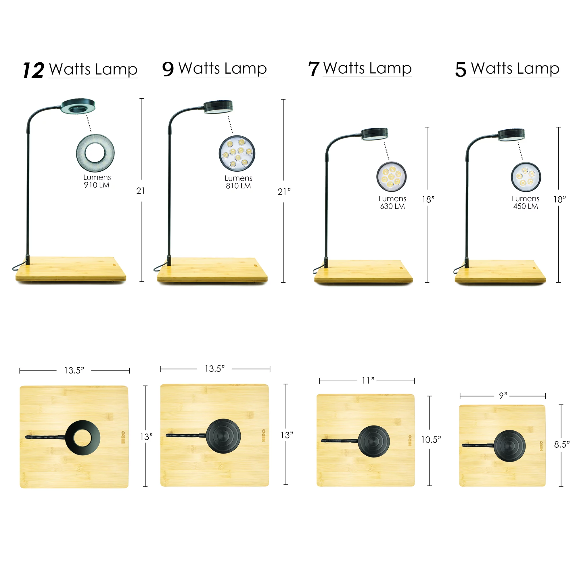 Full Spectrum LED Light with Bamboo Board, fits Aquarium Nano Tank, Betta Fish Tank, Potted Plants, Succulent, Miniature Landscape (5W)