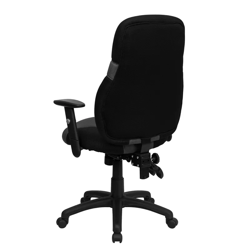 Emma + Oliver High Back Ergonomic Black/Gray Mesh Swivel Task Office Chair w/ Adjustable Arms