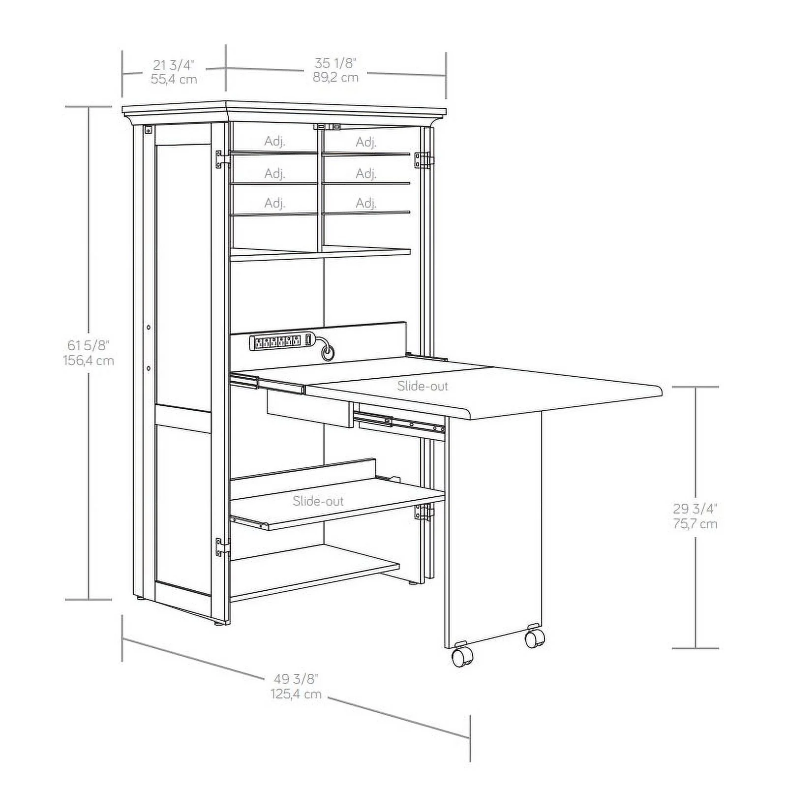 Pemberly Row Engineered Wood Multi-Purpose Armoire in Timber Oak Finish