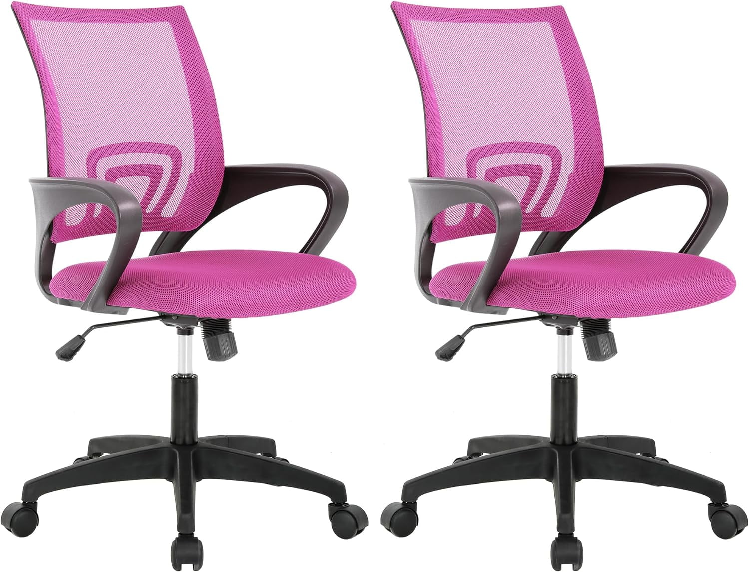Home Office Chair Desk Computer Chair Adjustable Ergonomic Chair Lumbar Support Armrest Executive with High Density Mesh 360 Degree Swivel Chair for Adults Chair (Pack of 2, Pink)
