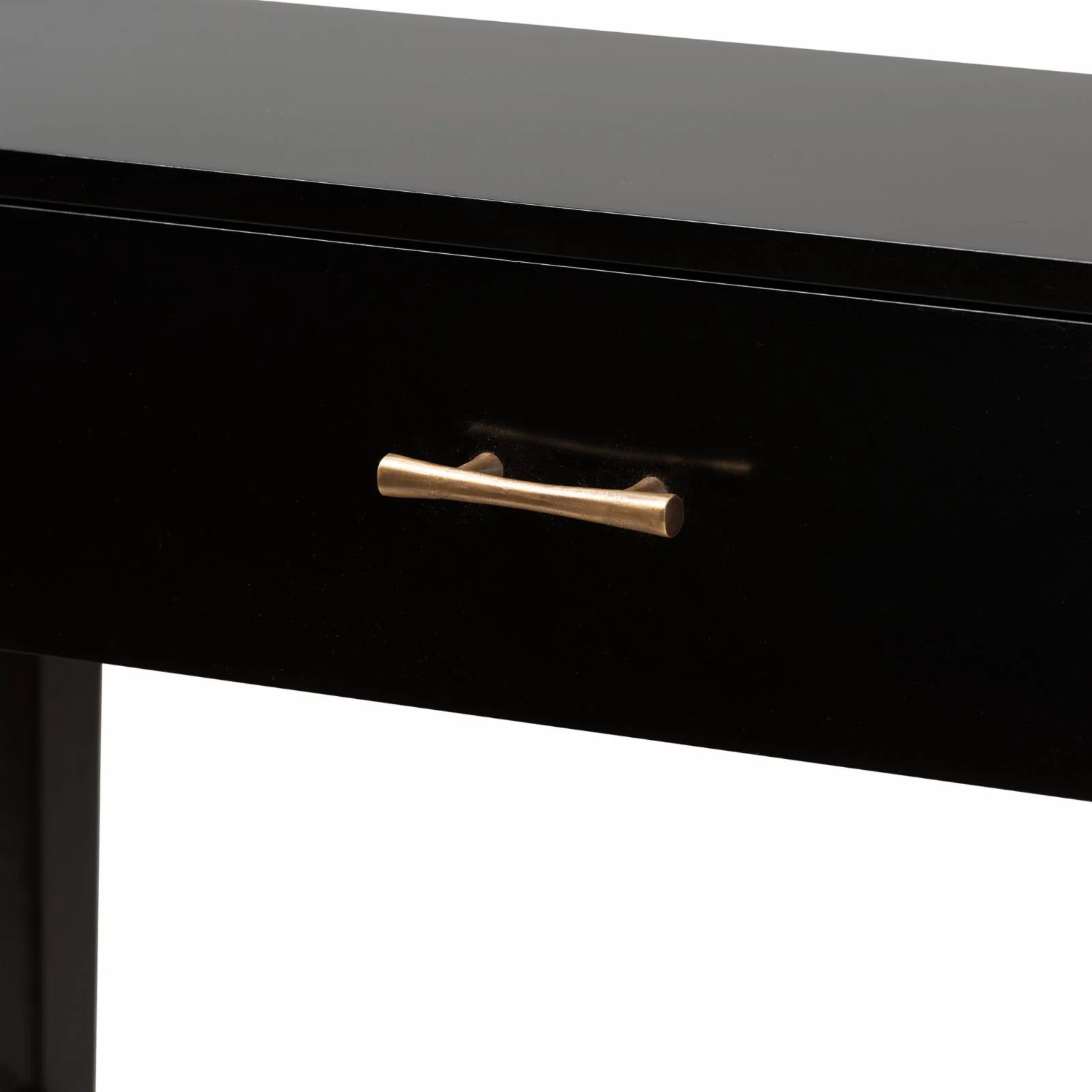 Baxton Studio Freya Black Finished Bayur Wood 1-Drawer Console Table