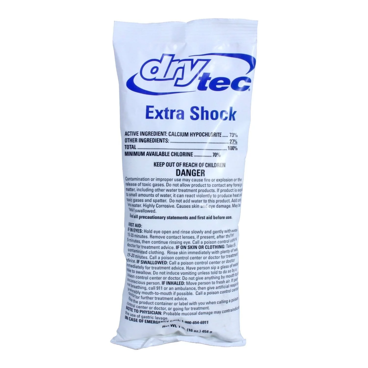 DryTec 73% Calcium Hypochlorite Chlorinating Extra Shock Treatment for Swimming Pools, 24 Pack