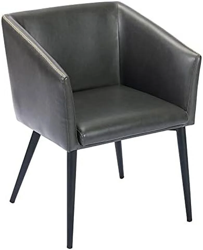 TJUNBOLIFE Duhome Modern Accent Chair PU Leather Dining Chair Armchair Desk Chair Mid Back for Dining Room Kitchen Room Living Room  Dark Brown