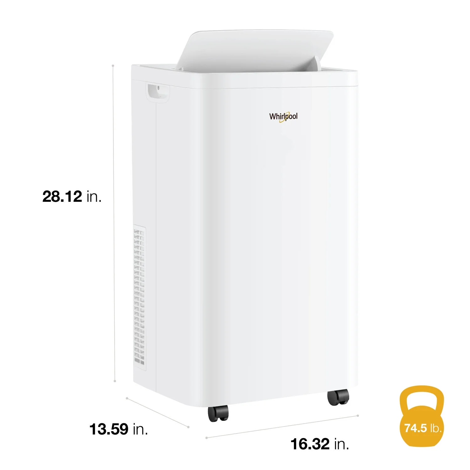 Whirlpool 10,000 BTU (14,000 BTU ASHRAE) Portable Air Conditioner with Remote, 700 Sq ft, WHNP141AW