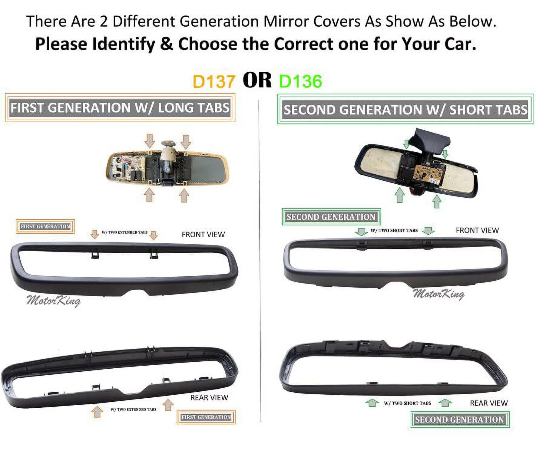 CF Advance Compatible with 89-01 Mercedes-Benz R129 SL320 SL500 SL600 500SL 300SL 600SL D136 Rear View Mirror Repair Kit 1989 1990 1991 1992 1993 1994 1995 1996 1997 1998 1999 2000 2001
