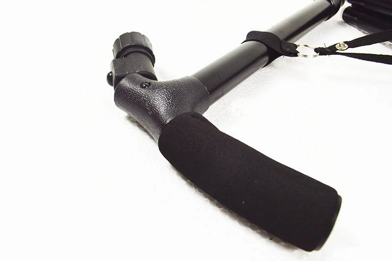 Folding Cane LED Light Elderly Safety Walking Stick with Adjustable Height and 4 Head Pivoting Black