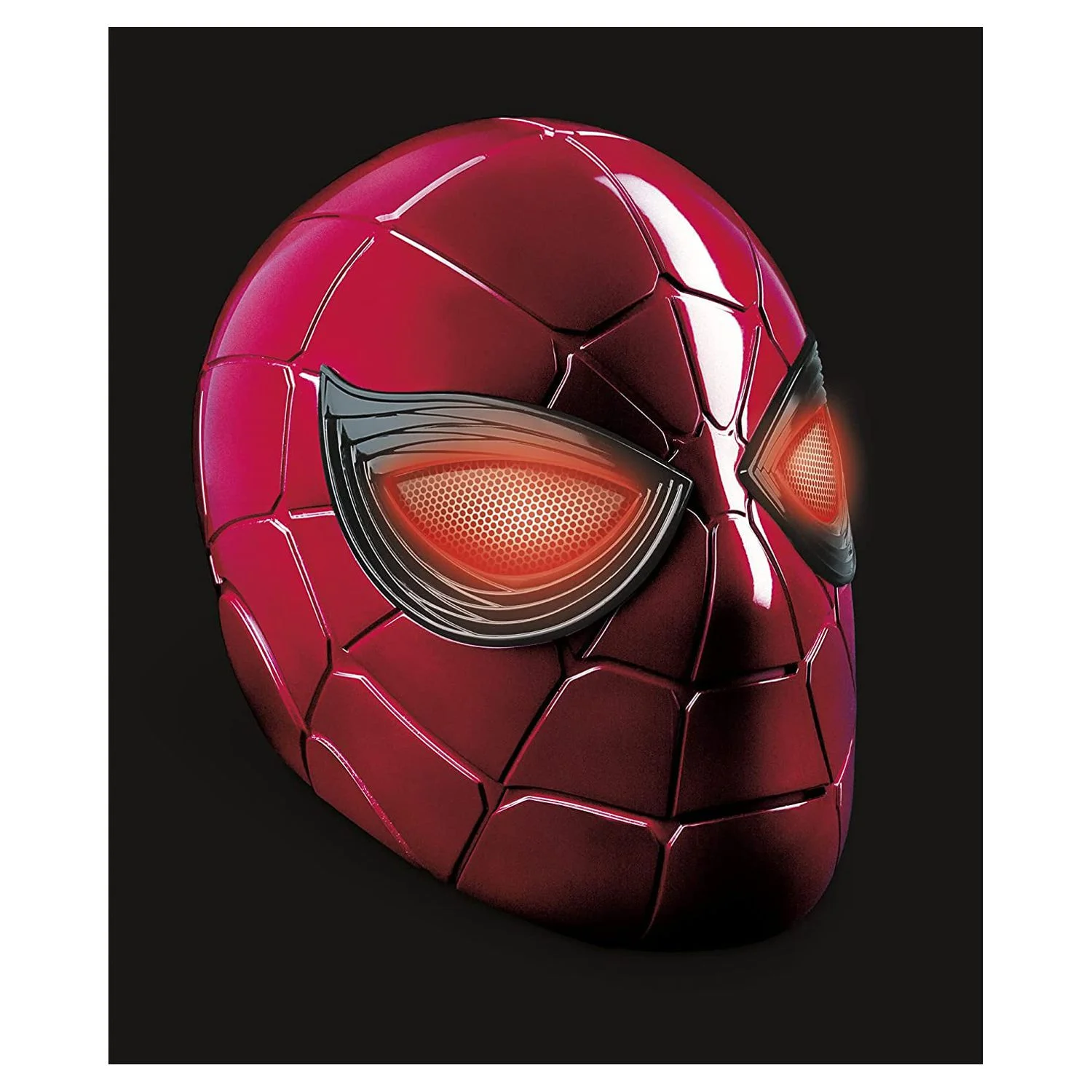Spider-Man Marvel Legends Series Iron Spider Electronic Helmet with Glowing Eyes, 6 Light Settings and Adjustable Fit - Red