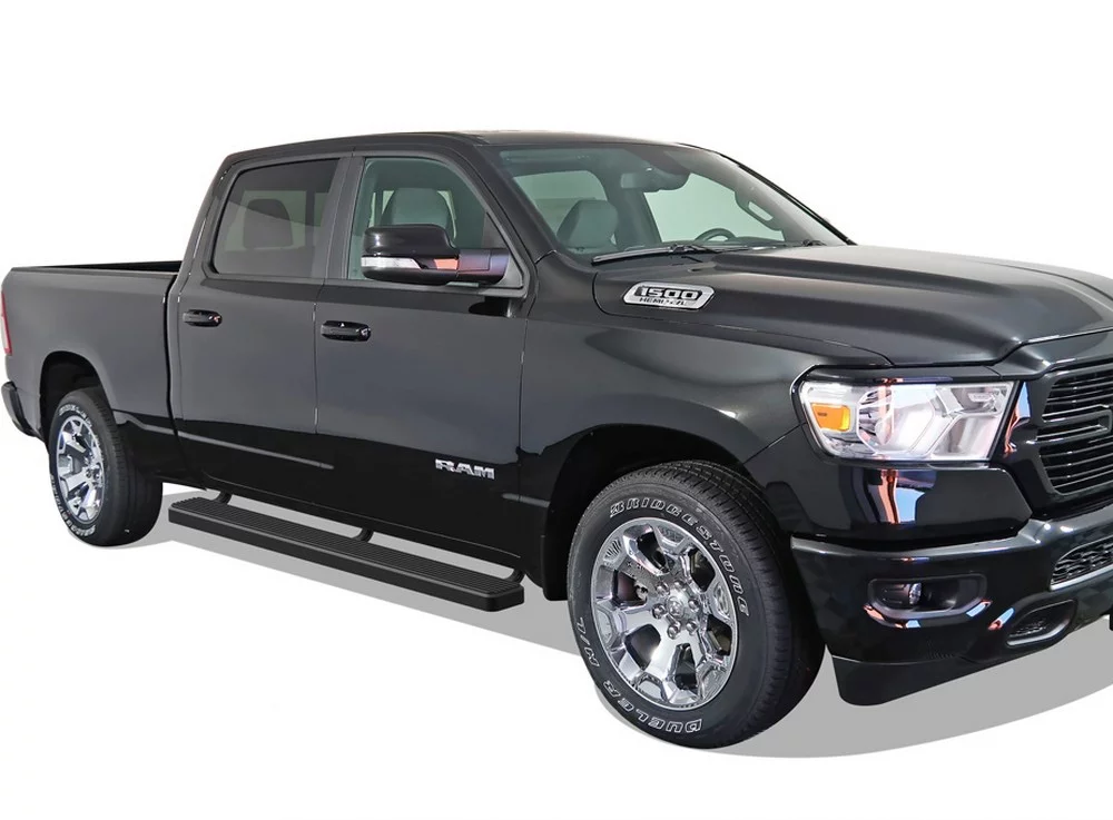 APS iBoard Running Boards 6 inches Matte Black Compatible with Ram 1500 2019-2023 Crew Cab (Will Not Fit 2018 Previous Generation Build in 19-23) Stainless Steel (Nerf Bars Side Steps Side Bars)